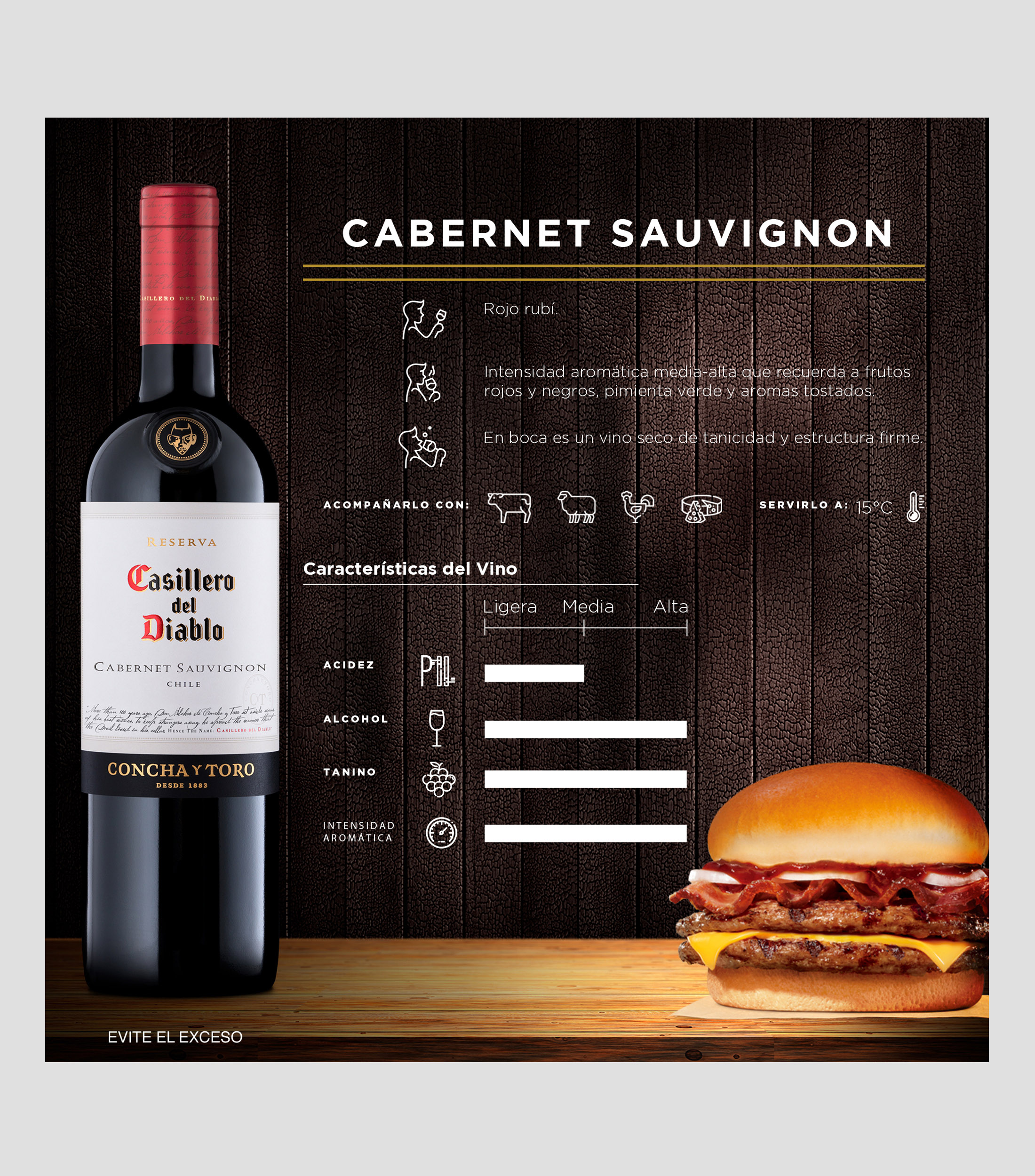 Vino Tinto Cabernet Sauvignon, 750 ml
