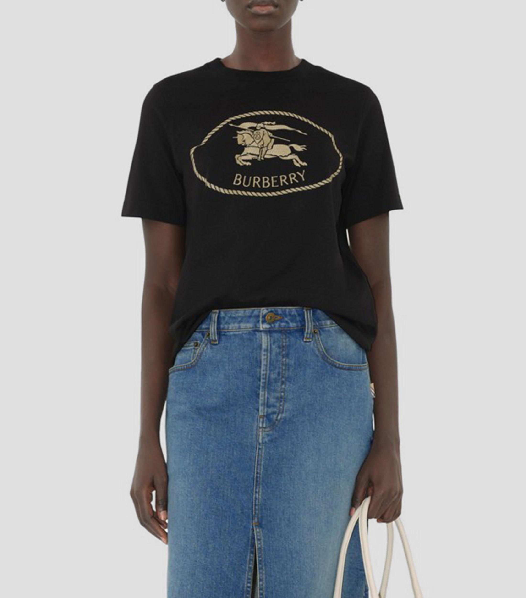 Playera con Emblema Equestrian Knight Design en algodón Mujer