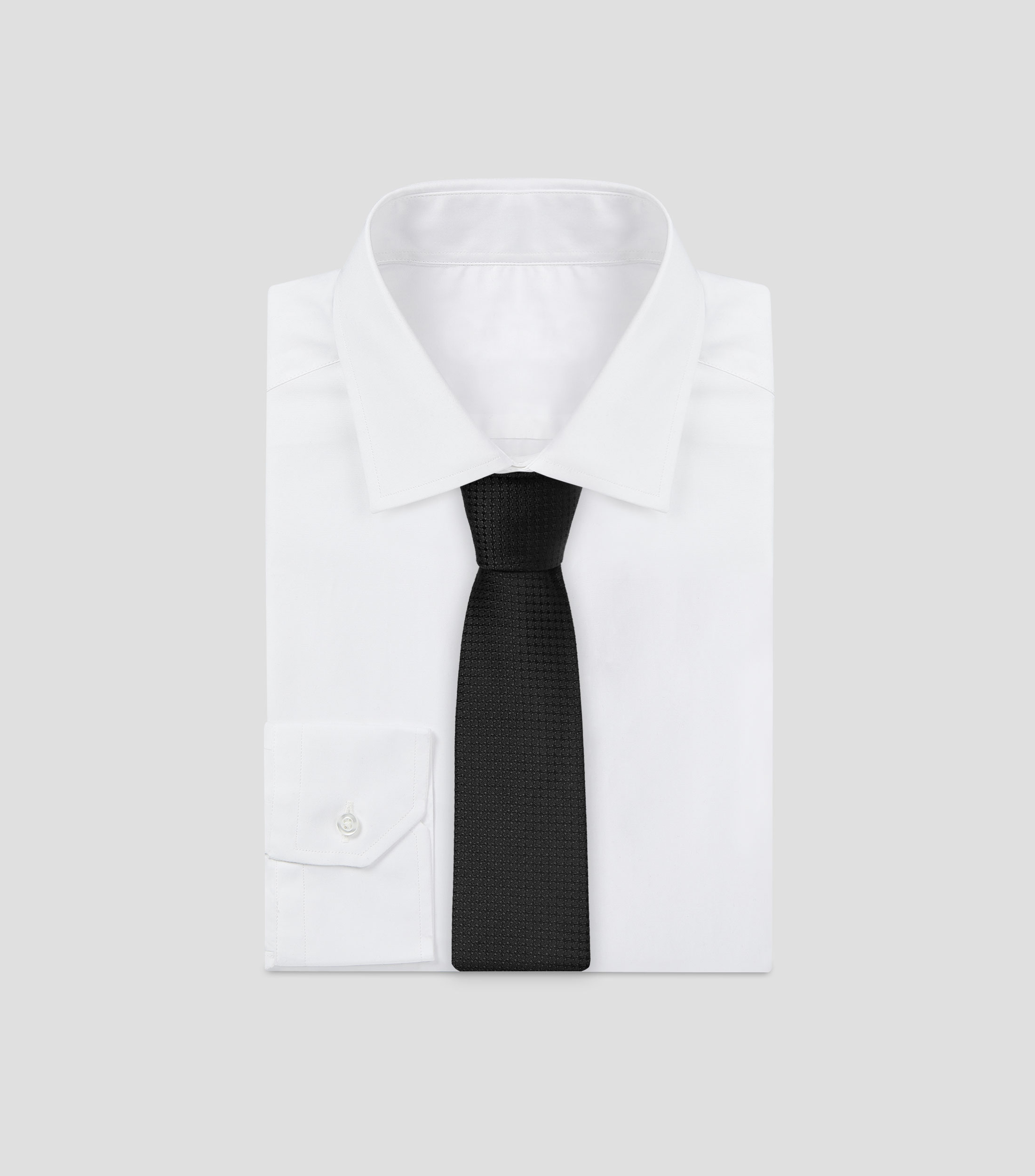 Corbata ancha de seda con microdiseño