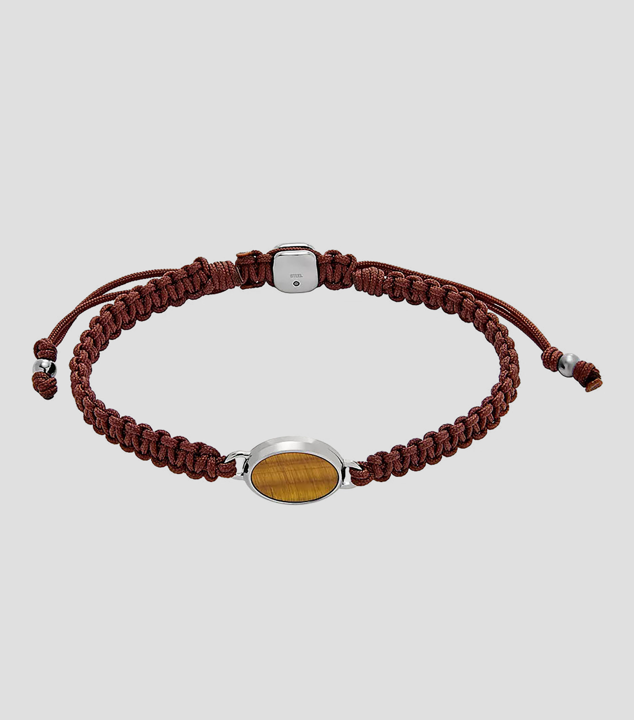 Pulsera cafe con ojo de tigre Hombre