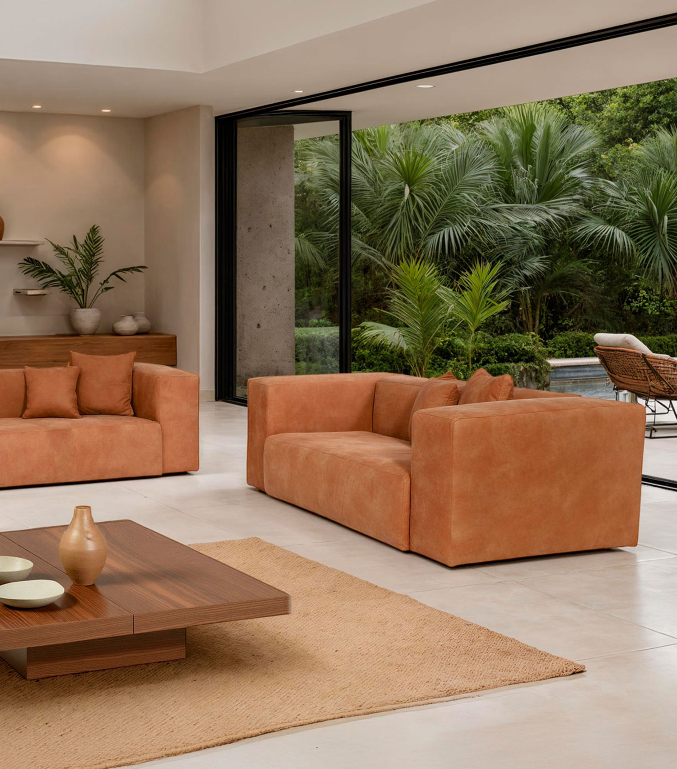 Love Seat en piel Gante Marrón
