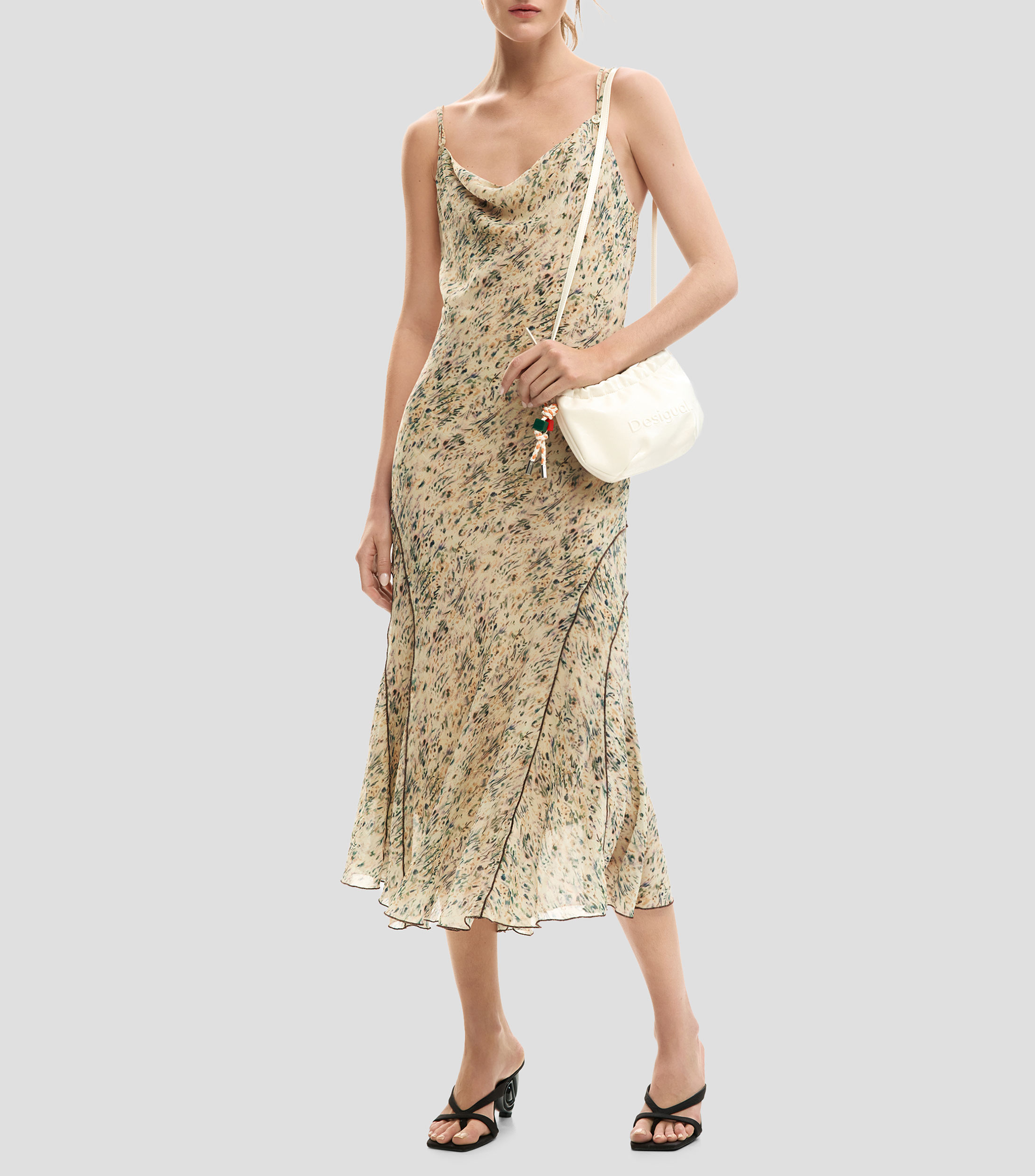 Vestido midi silvestre Mujer
