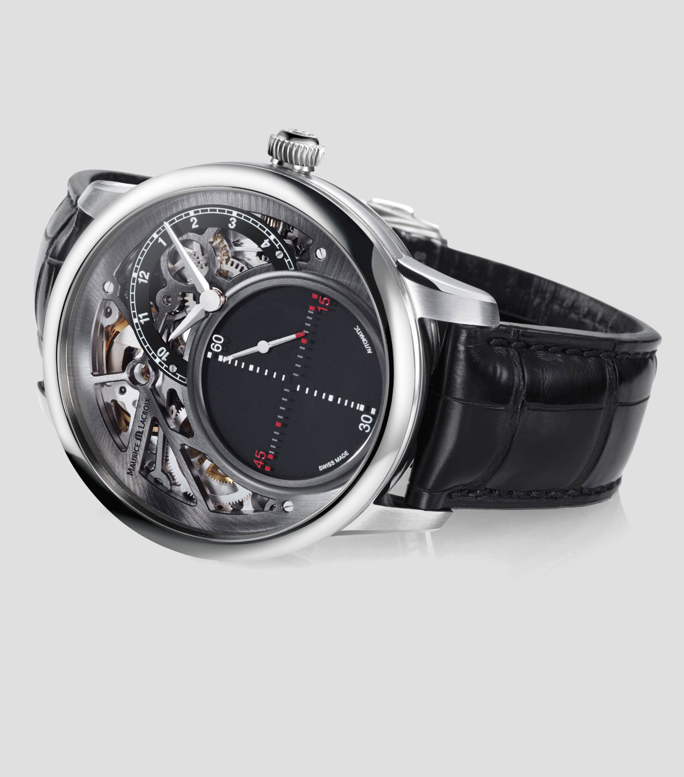 Reloj para hombre Masterpiece Mysterious Second Moderno, Plateado