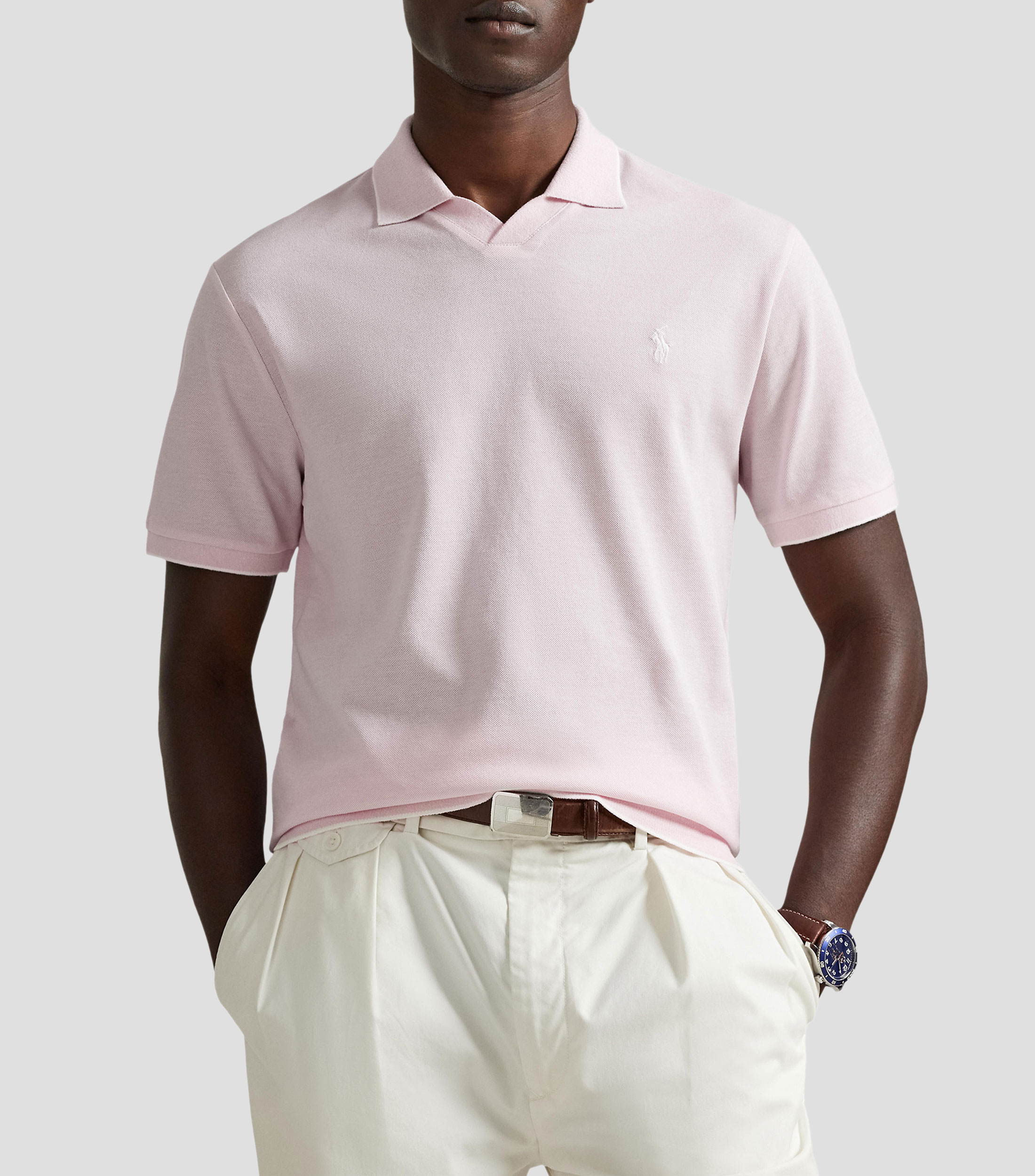 Playera tipo polo manga corta lisa Hombre