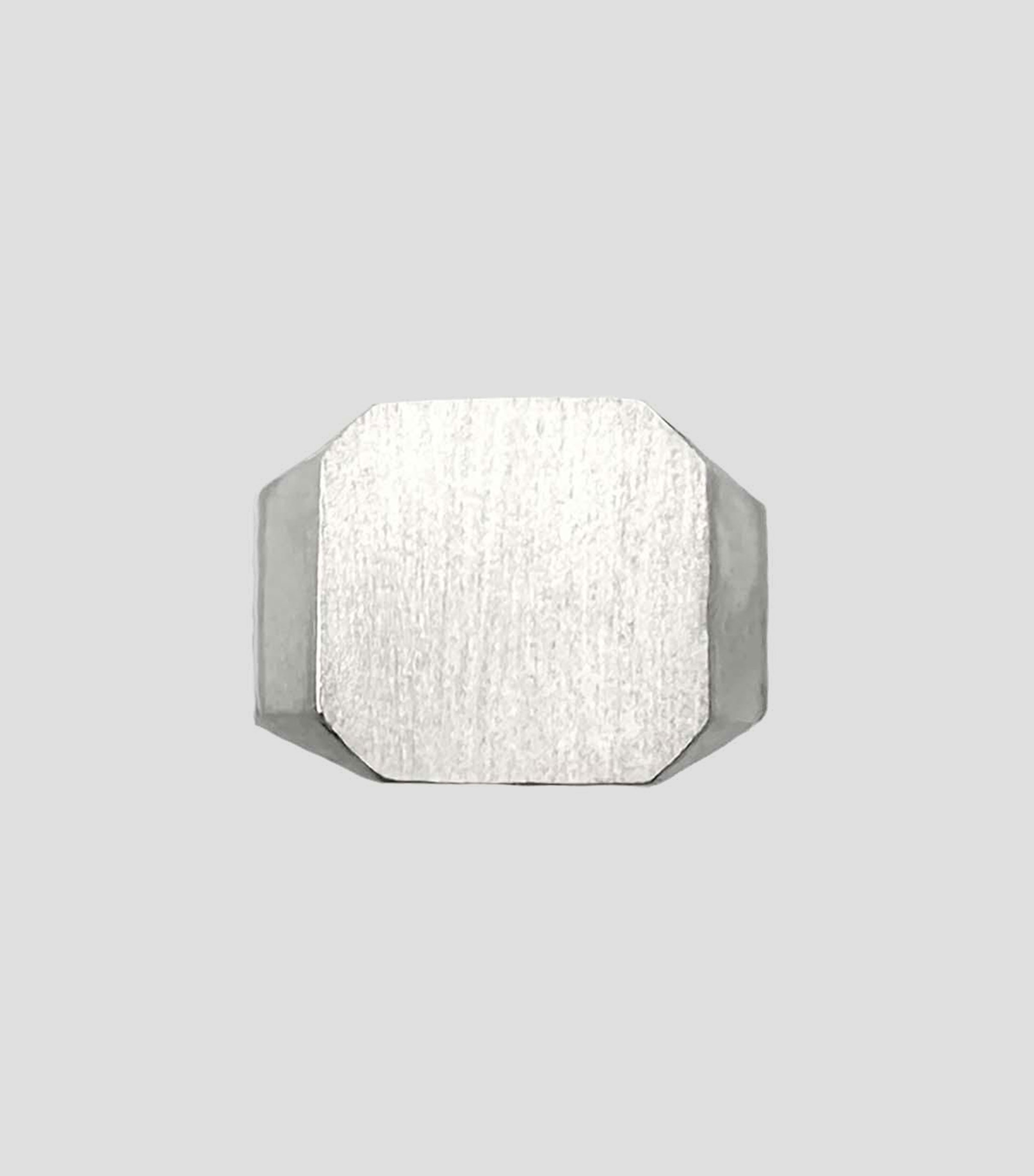 Anillo en plata tipo sello octágono irregular Hombre