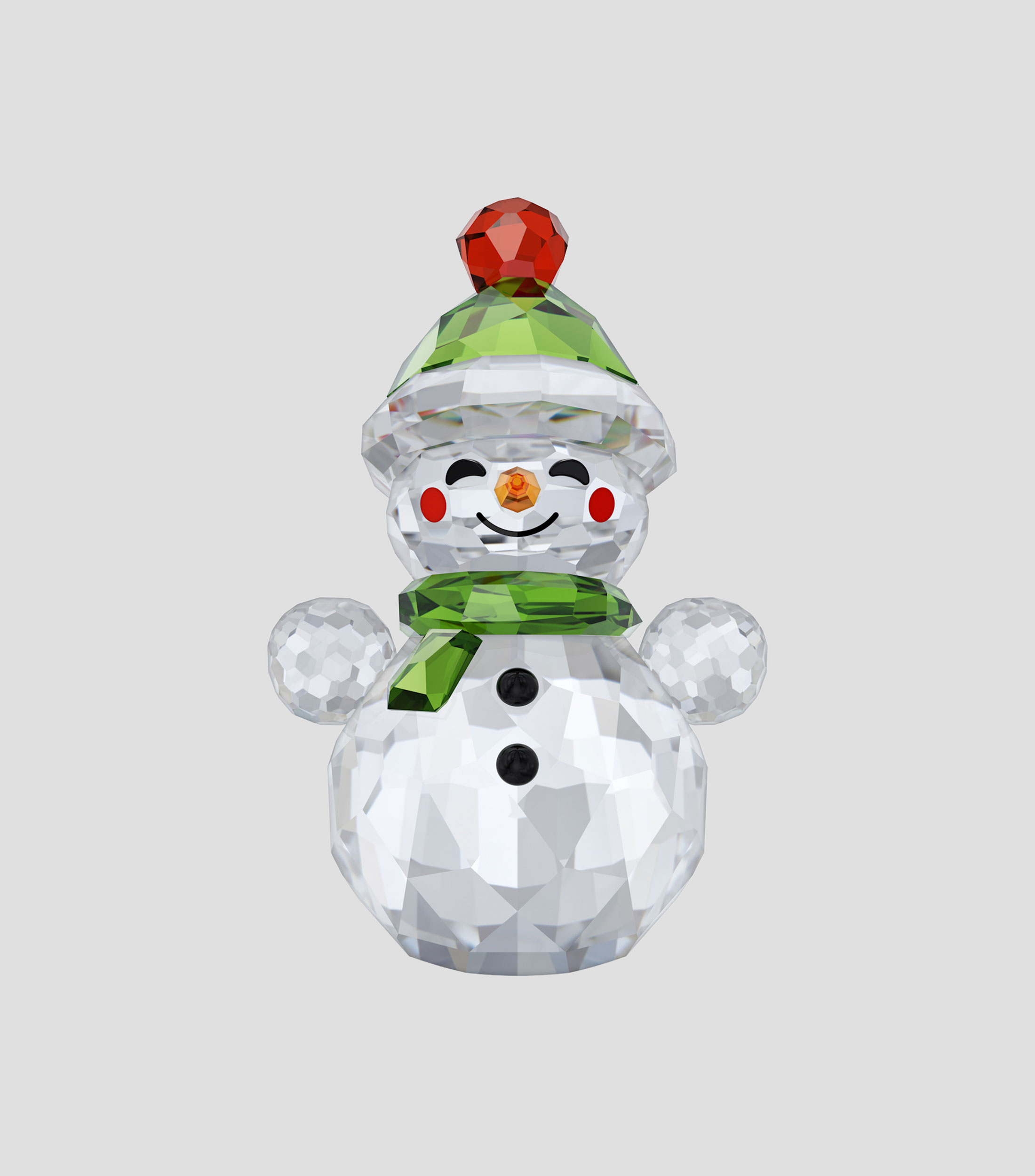 Figura decorativa Holiday Cheers Rocking Hombre de nieve en cristal