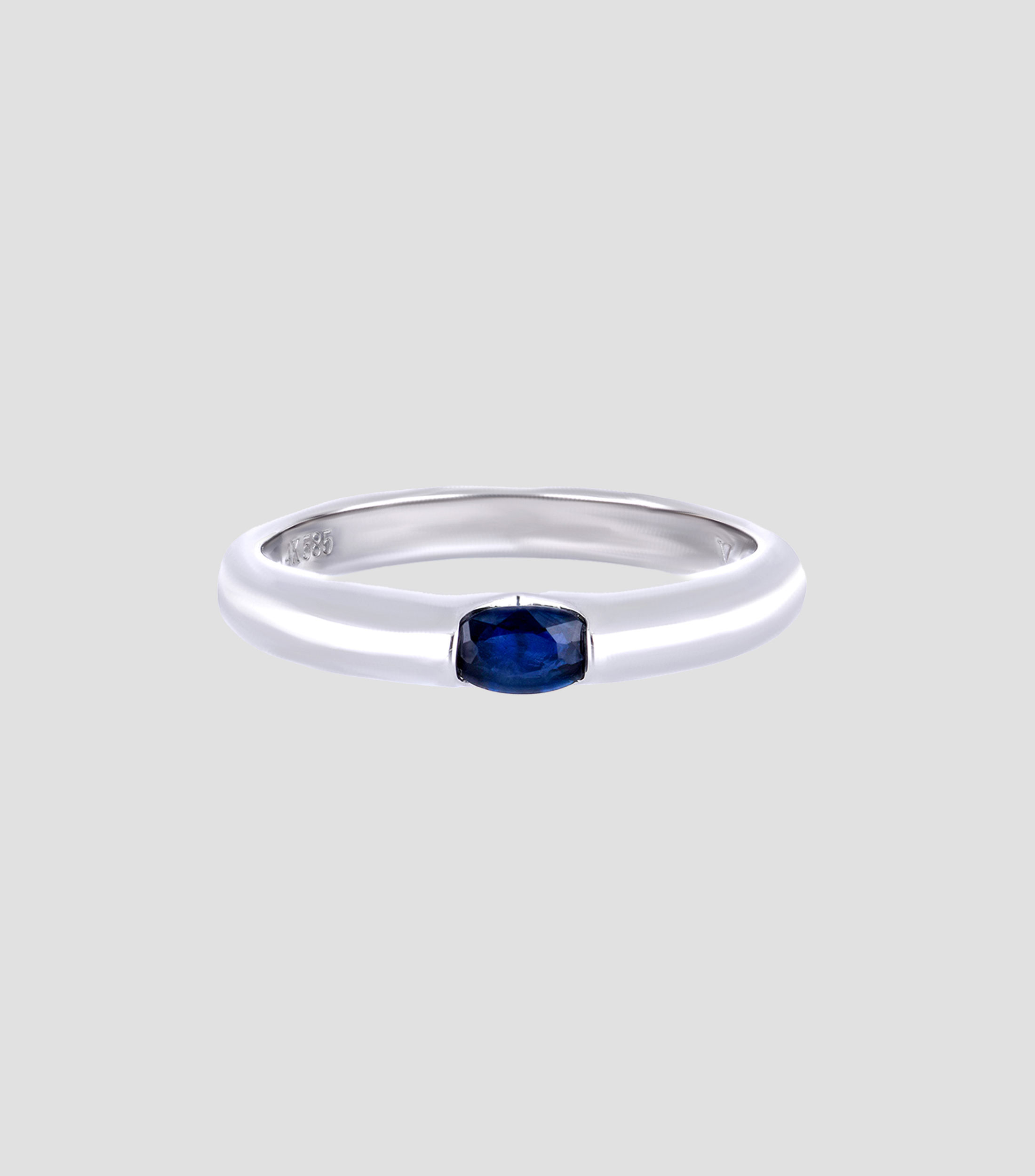 Anillo en oro con zafiro Mujer