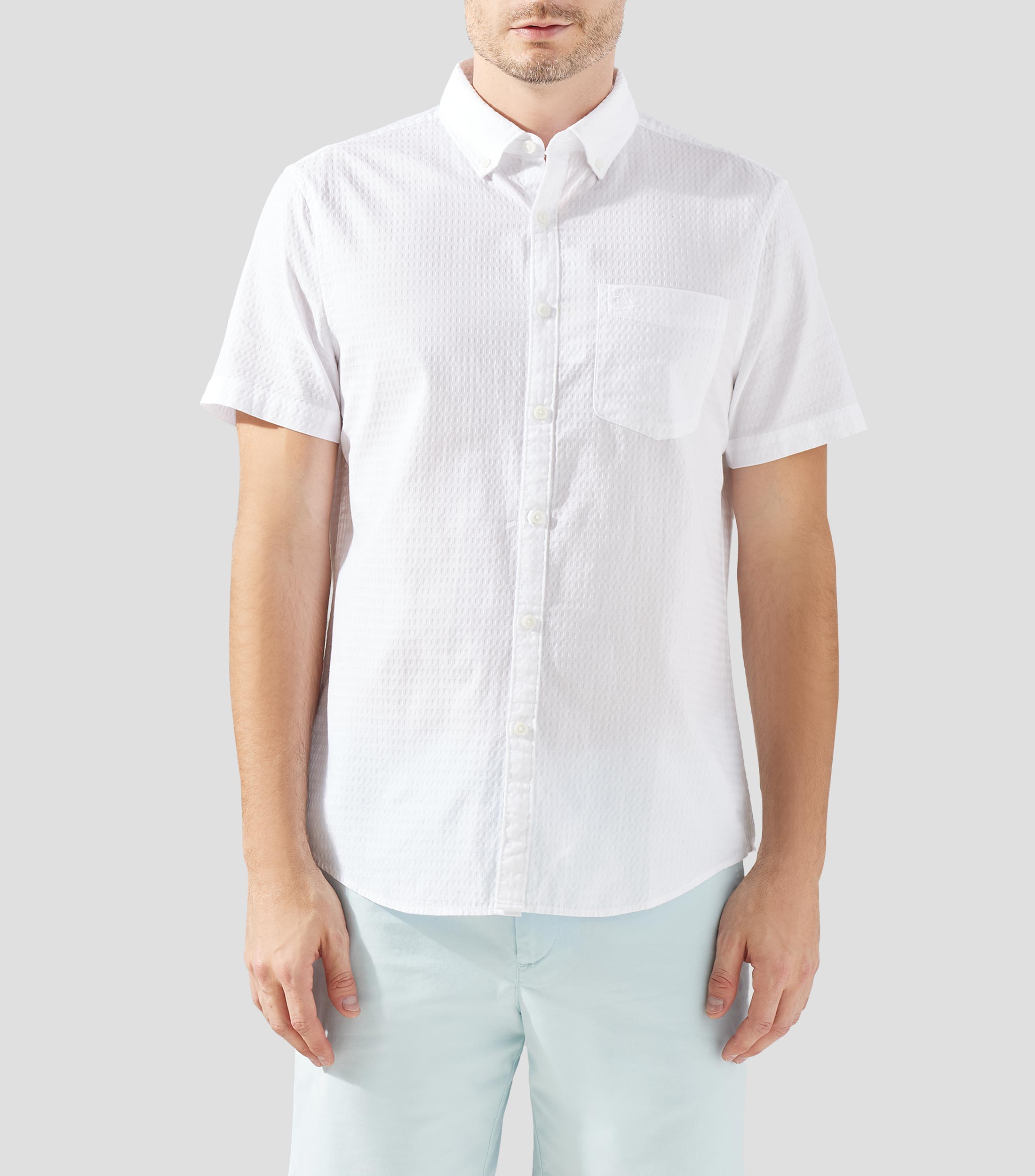 Camisa microdiseño manga corta Hombre