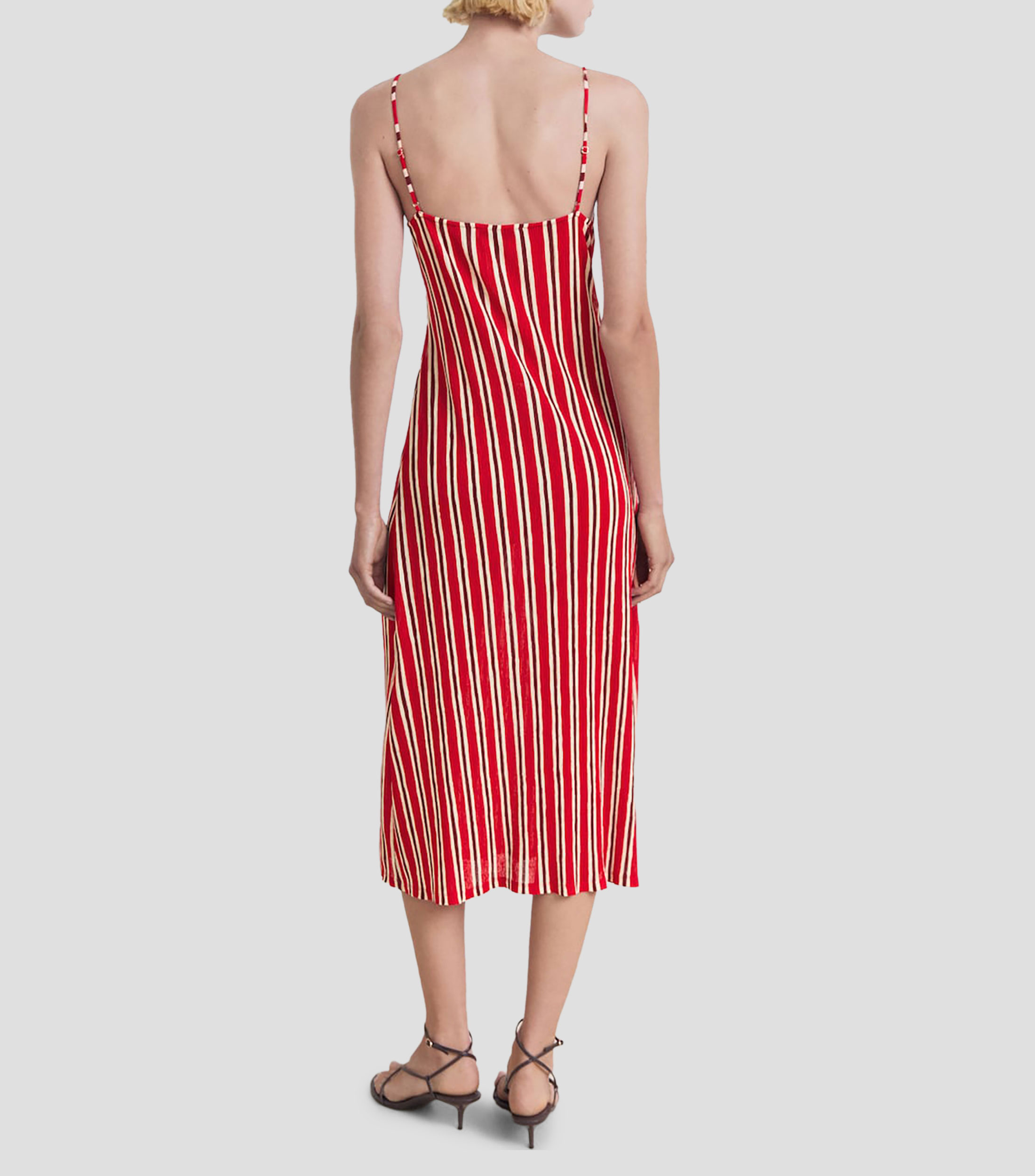 Vestido Midi a Rayas Mujer