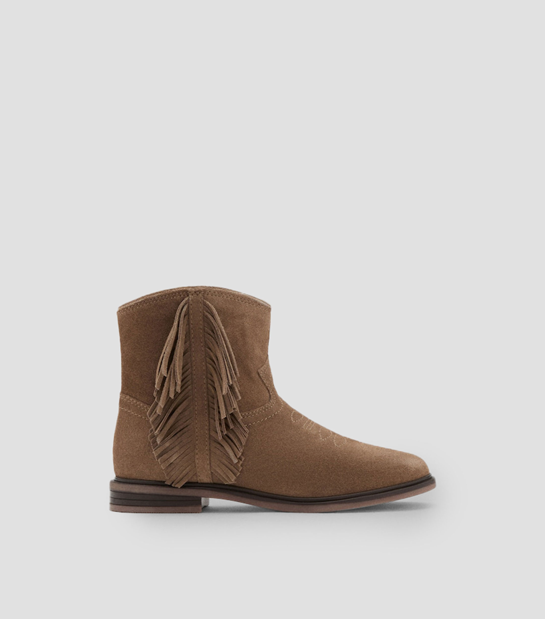 Botines vaqueros en piel con flequillos Niña