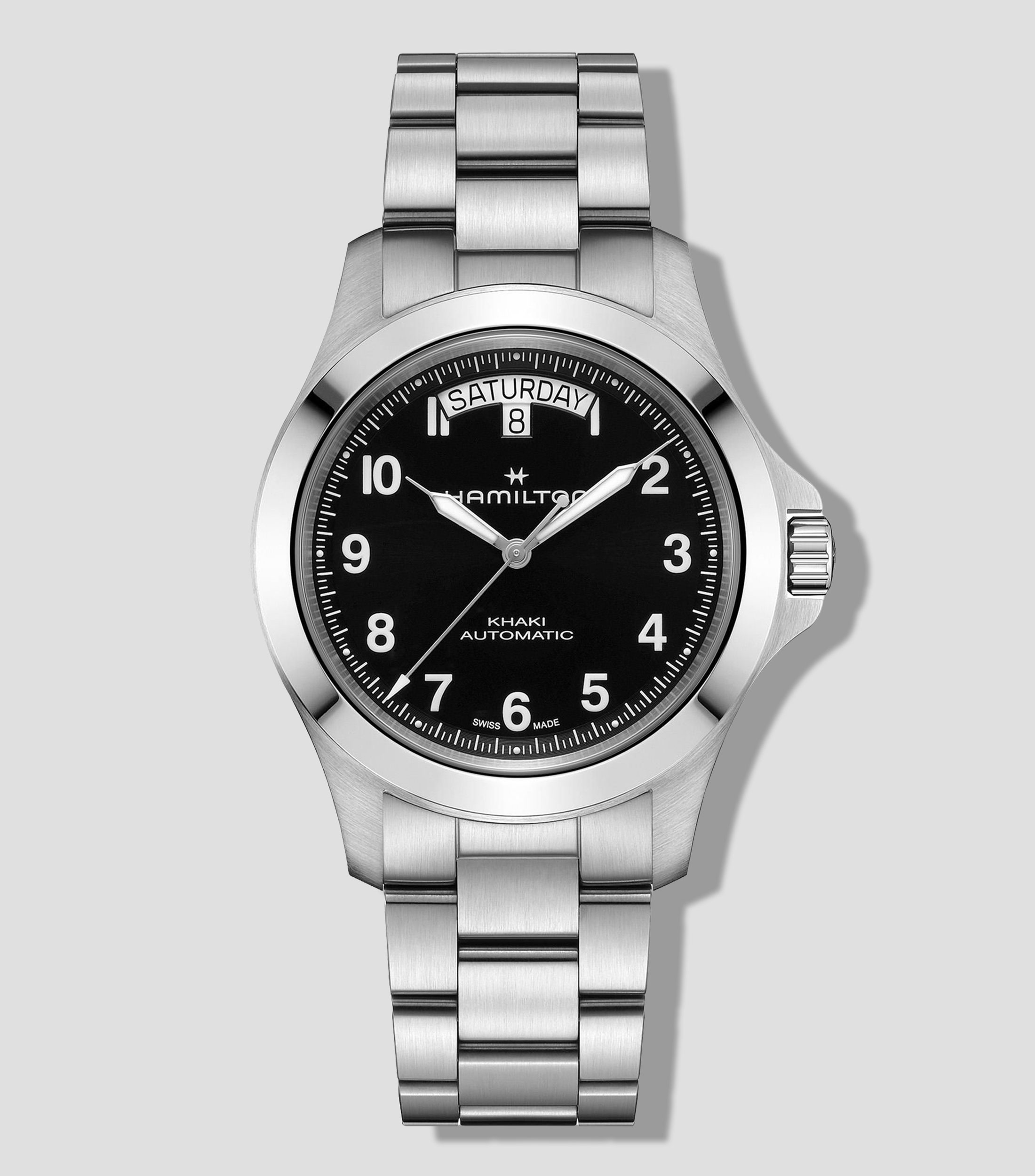 Reloj para Hombre Khaki Field King Day Date Casual Plateado