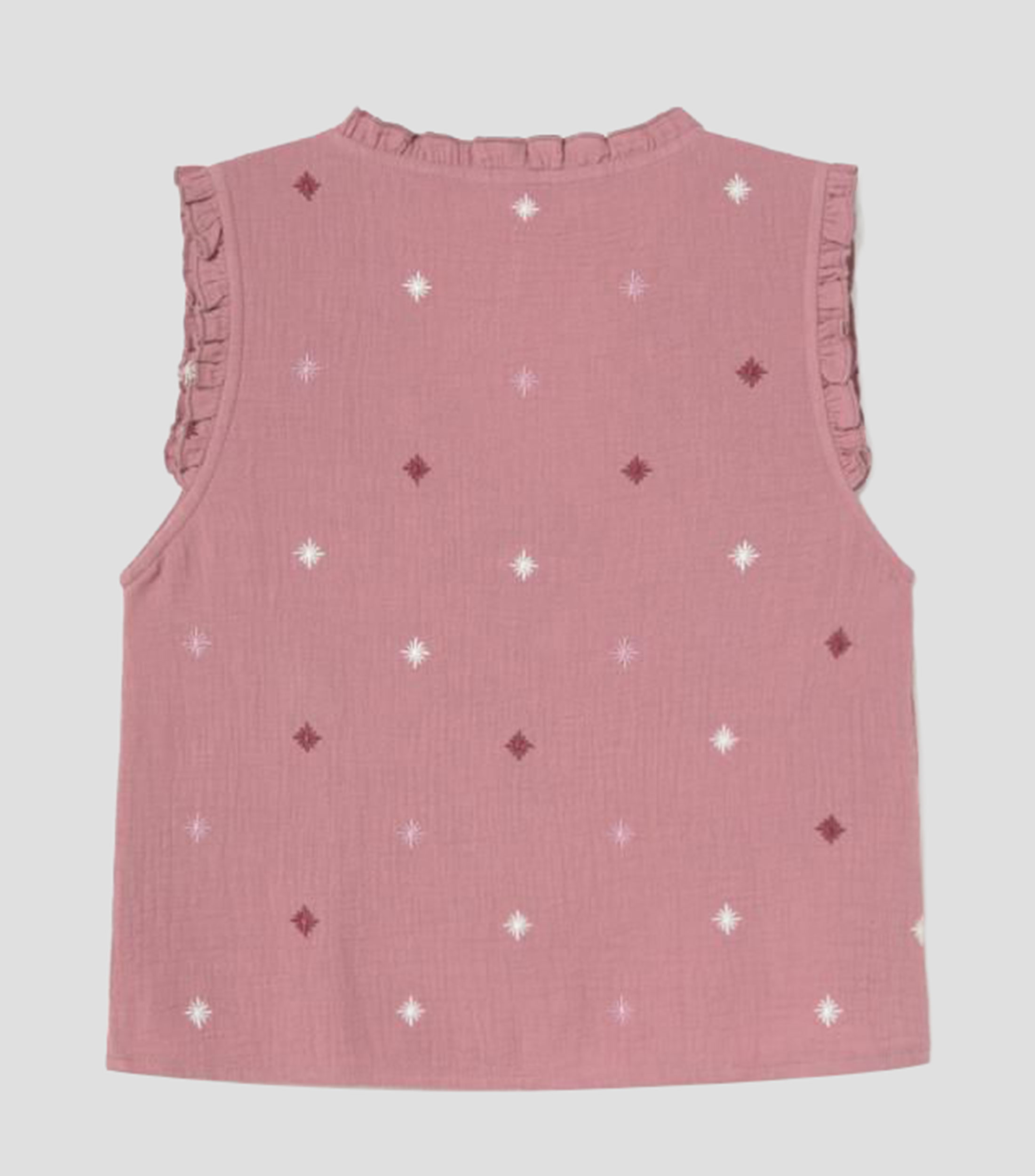 Blusa con microdiseños sin mangas Mujer