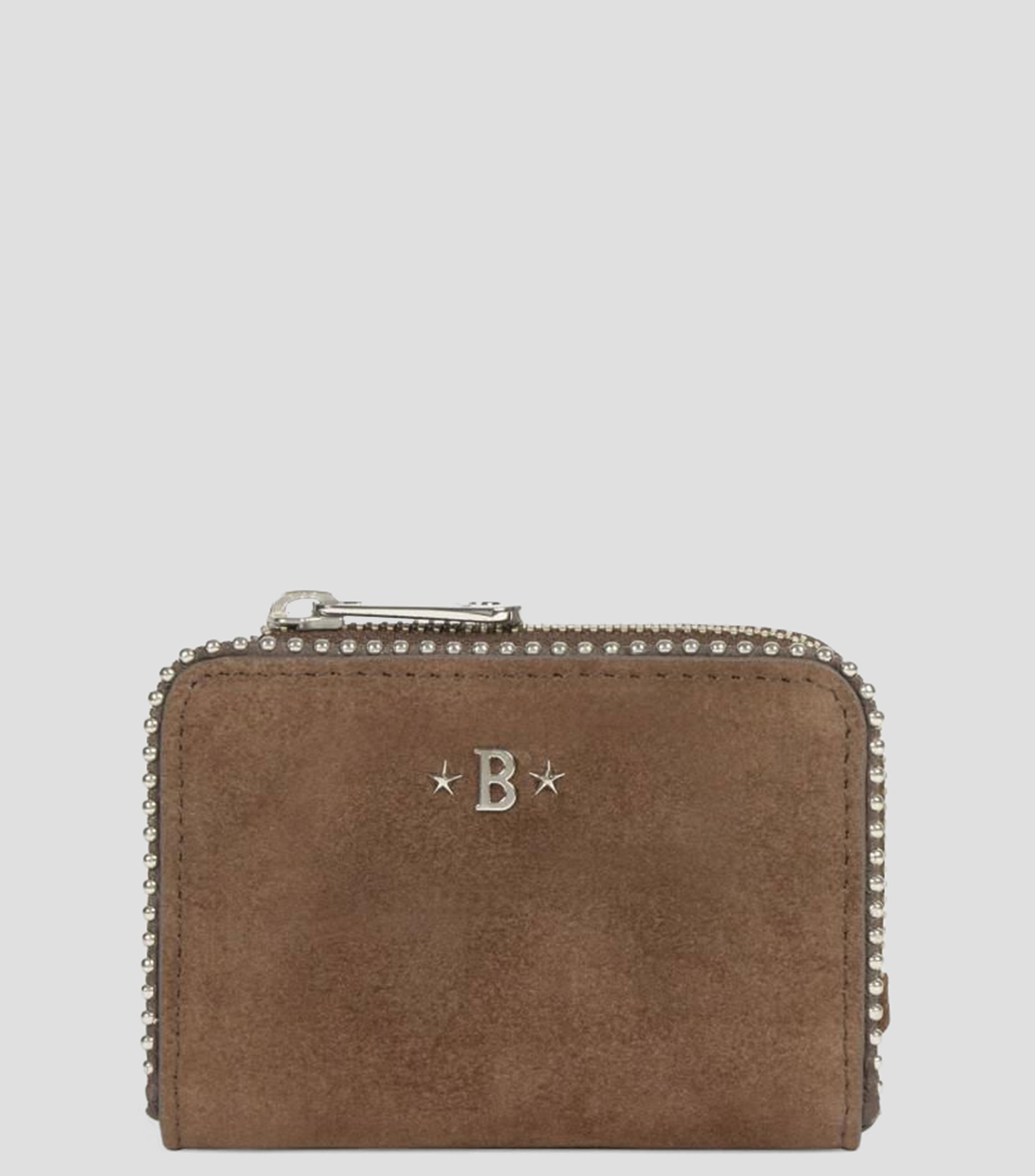 Monedero en cuero liso Mujer