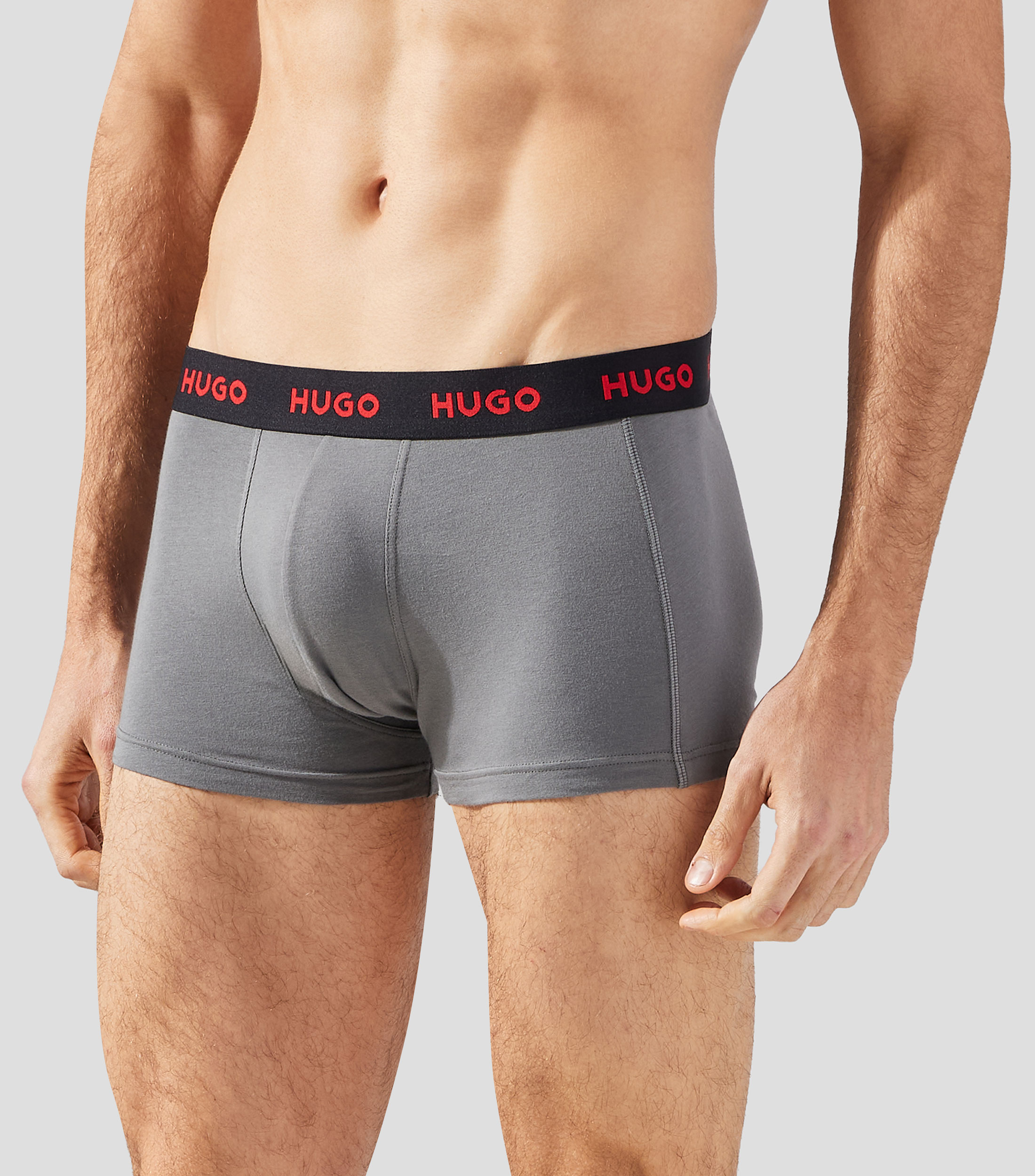 Set 3 bóxers cortos de algodón elástico con logos Hombre
