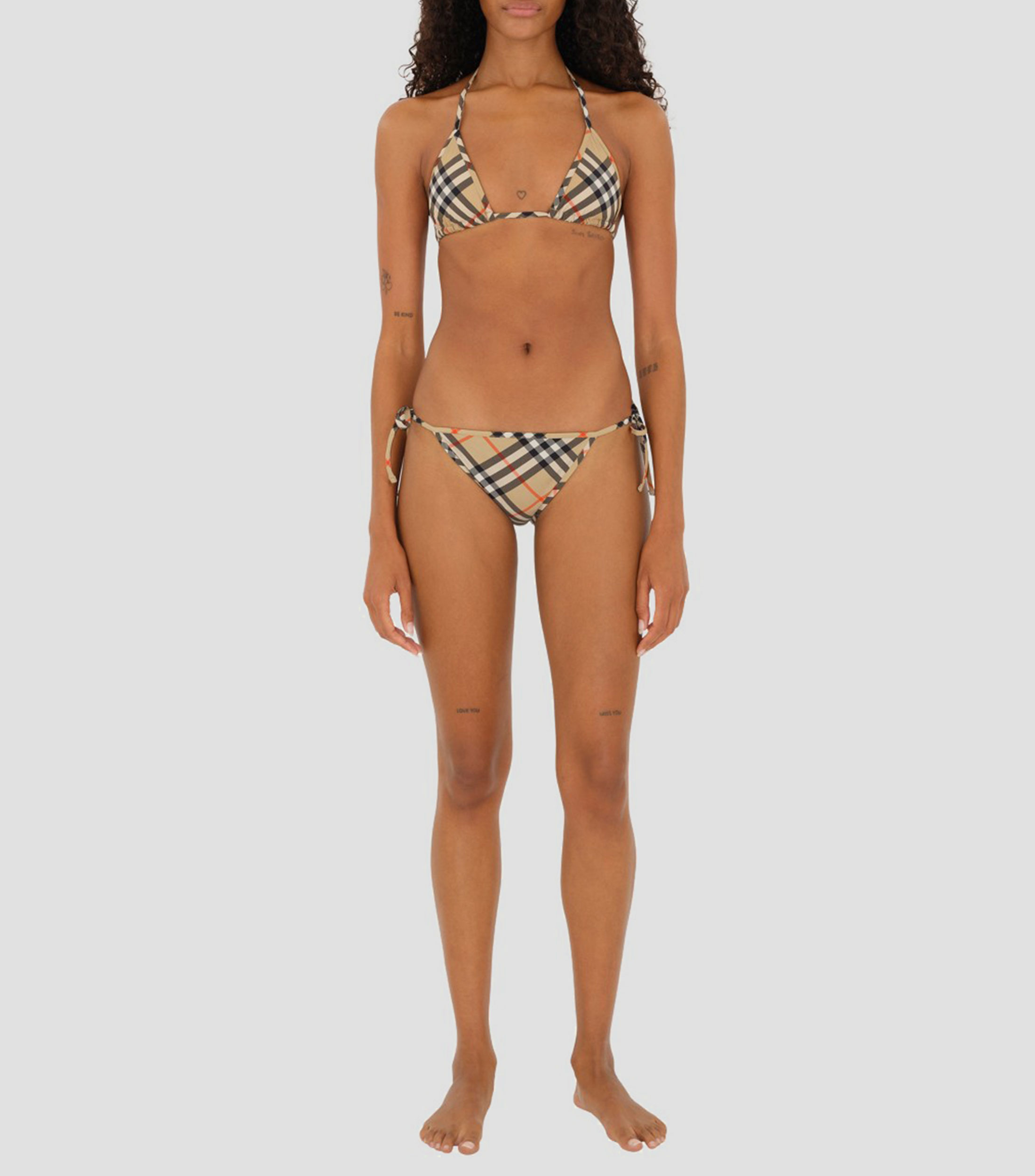 Bikini top cuadros Mujer
