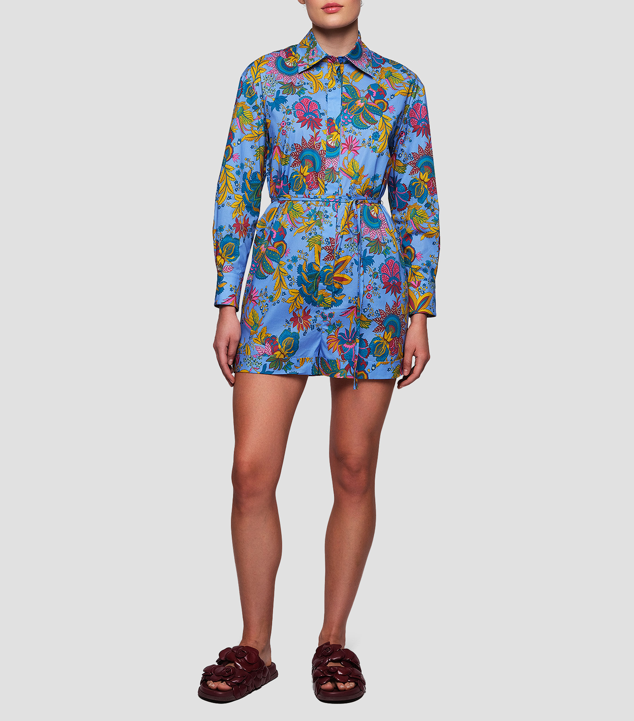 Jumper de corte recto con print floral Mujer