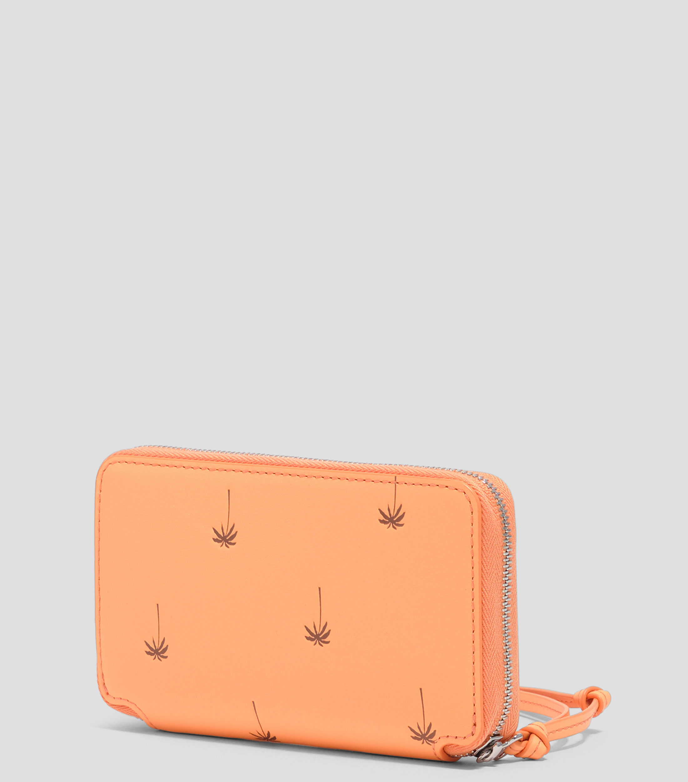 Monedero horizontal mediana piel Palms naranja sorbete Mujer