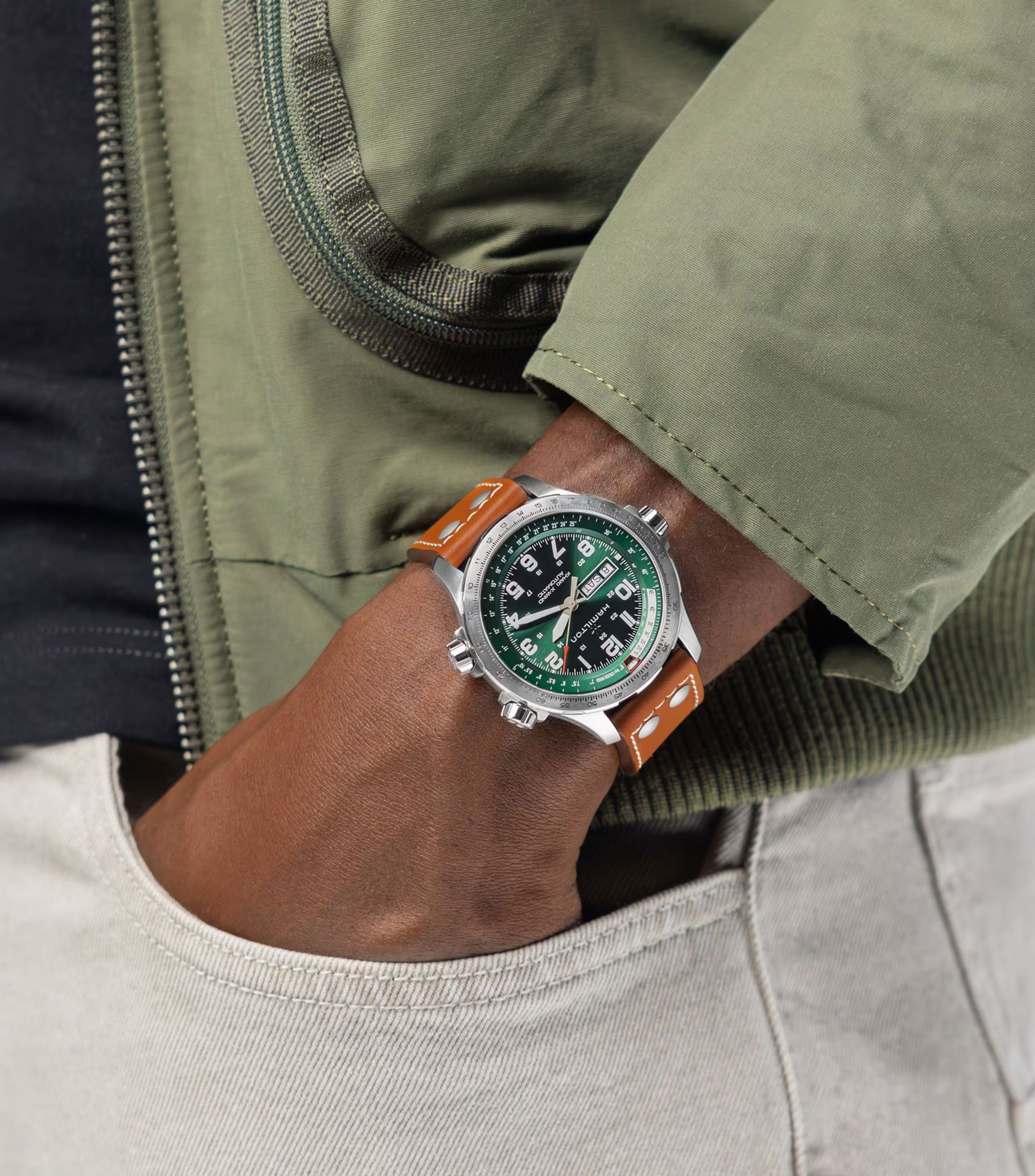 Reloj para hombre X-Wind Day Date Auto casual, plateado