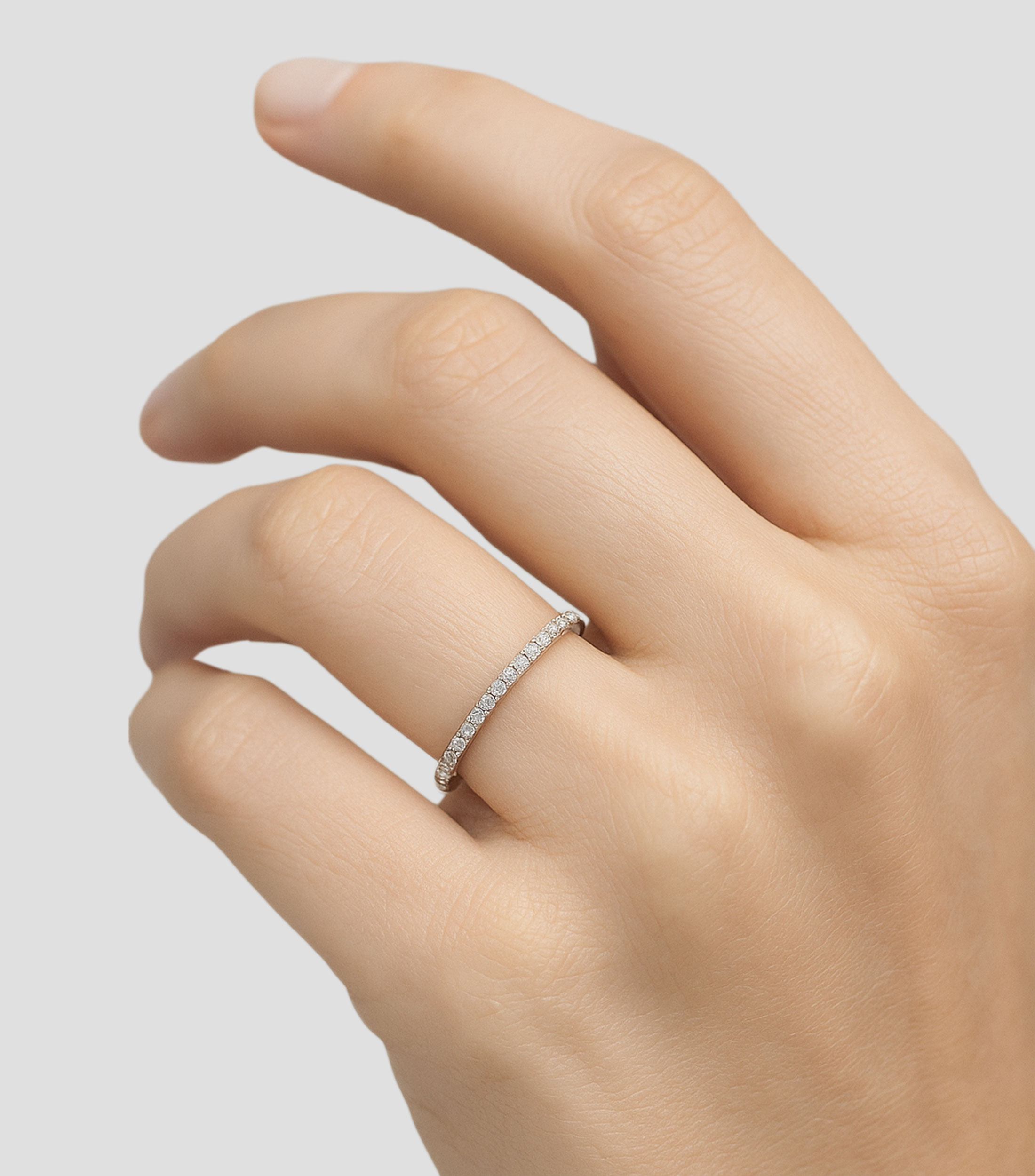 Anillo de compromiso en oro blanco 18 Kts con diamantes Mujer