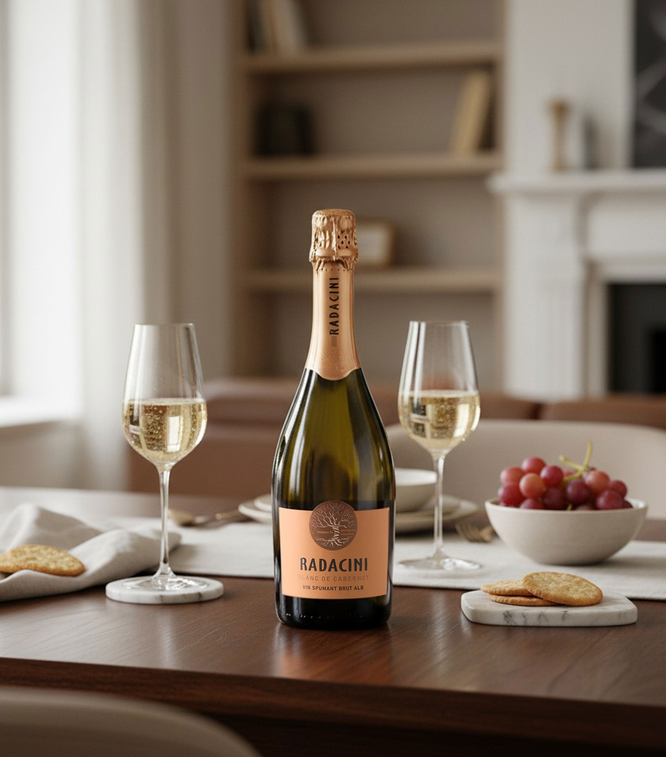 Vino espumoso Cabernet Sauvignon Radacini Blanc de Cabernet, Moldavia, 750 ml