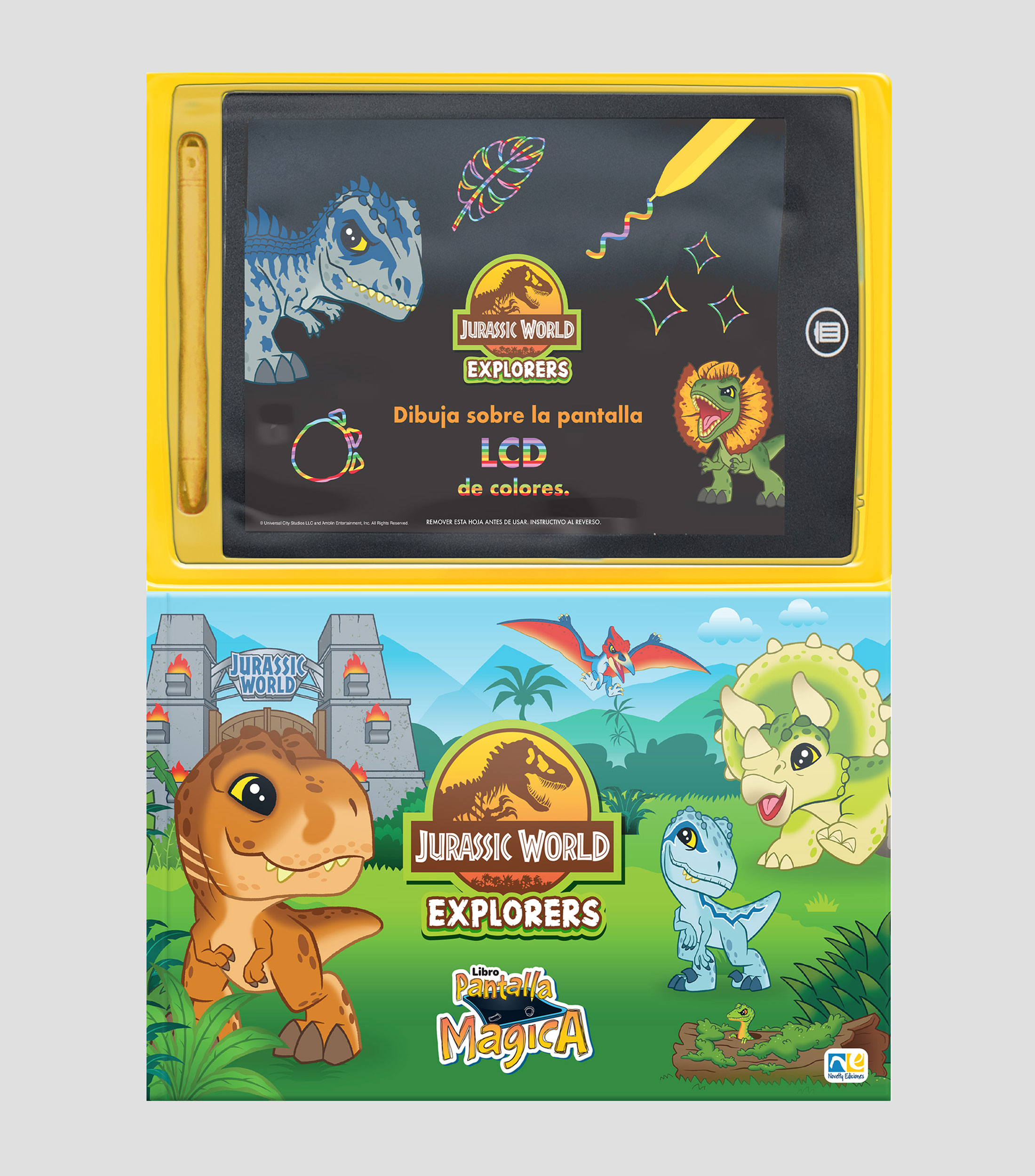 InfantilesLibro de actividades con pantalla mágica Jurassic Explorers, Novelty Corp