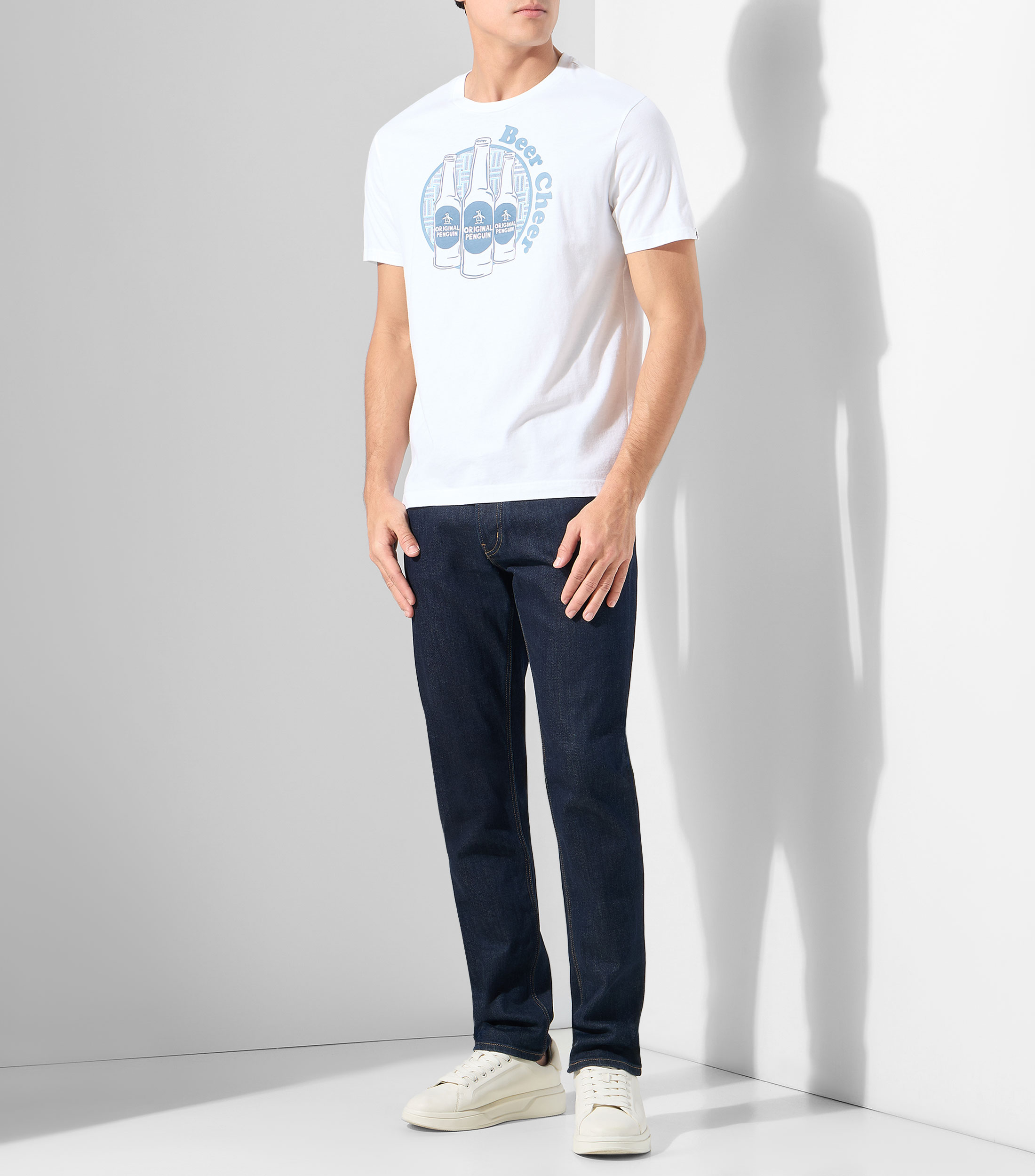 Playera cuello redondo manga corta estampada Hombre