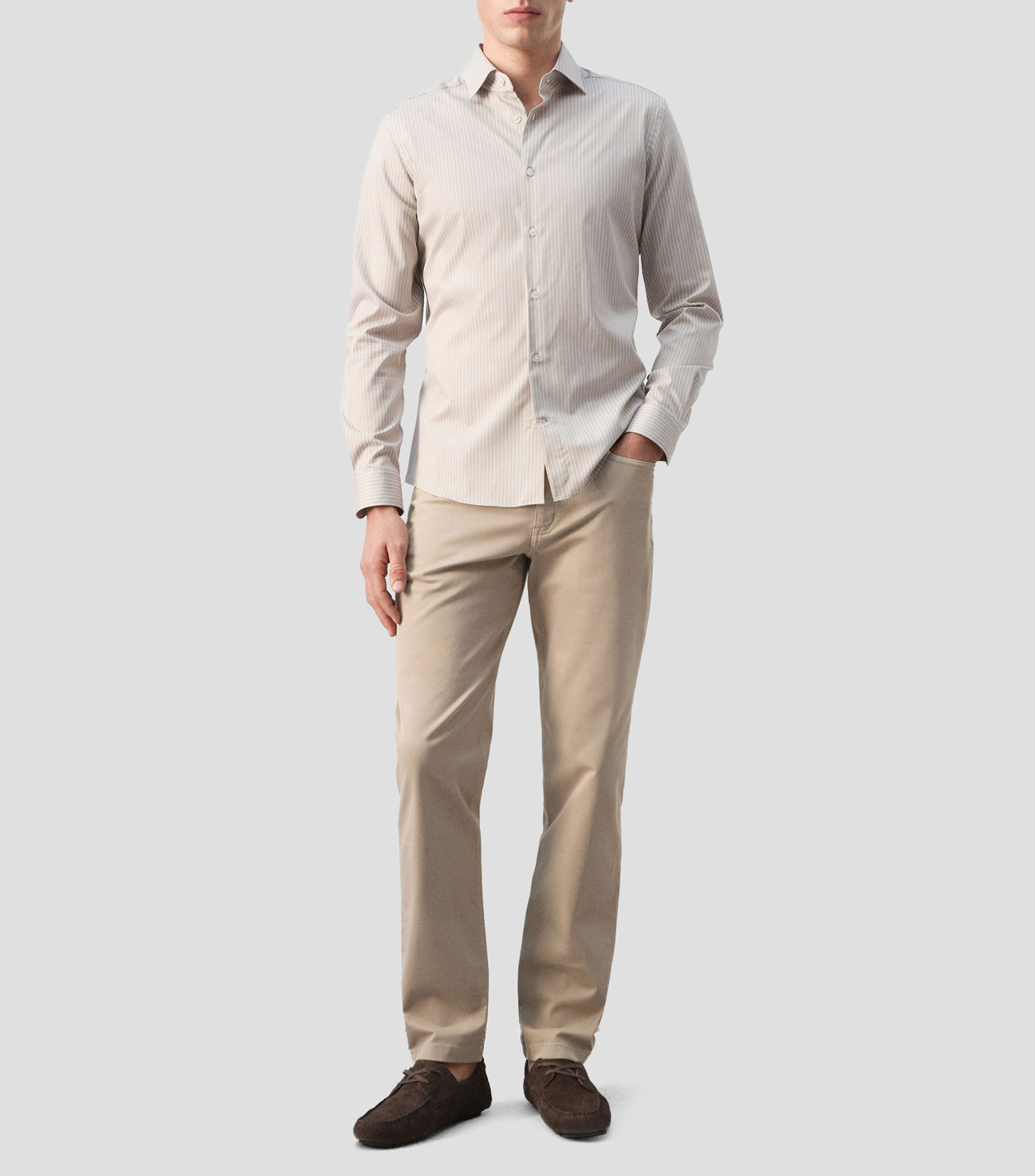 Camisa rayas manga larga Hombre