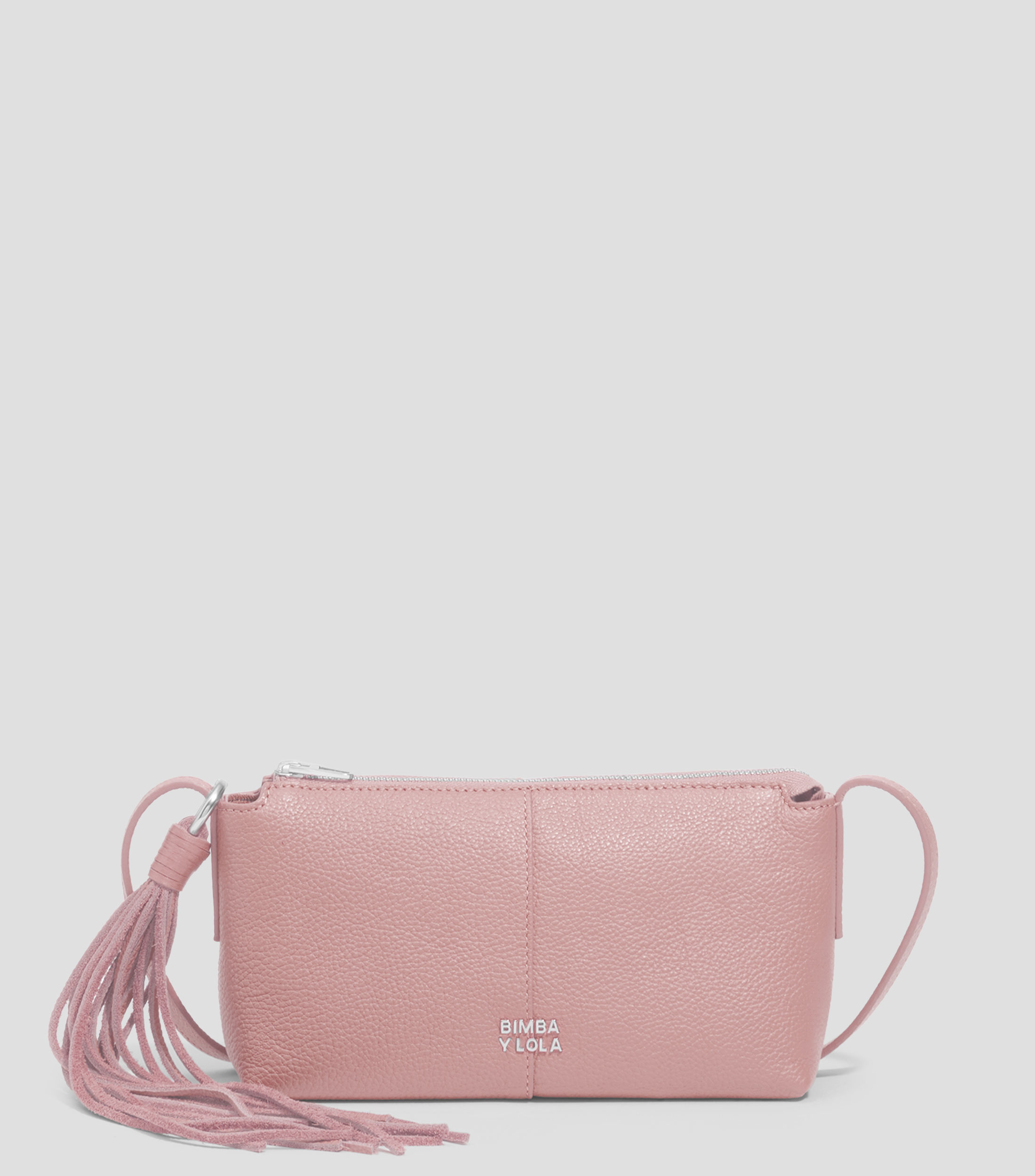 Bolsa crossbody lisa con detalle texturizado Mujer