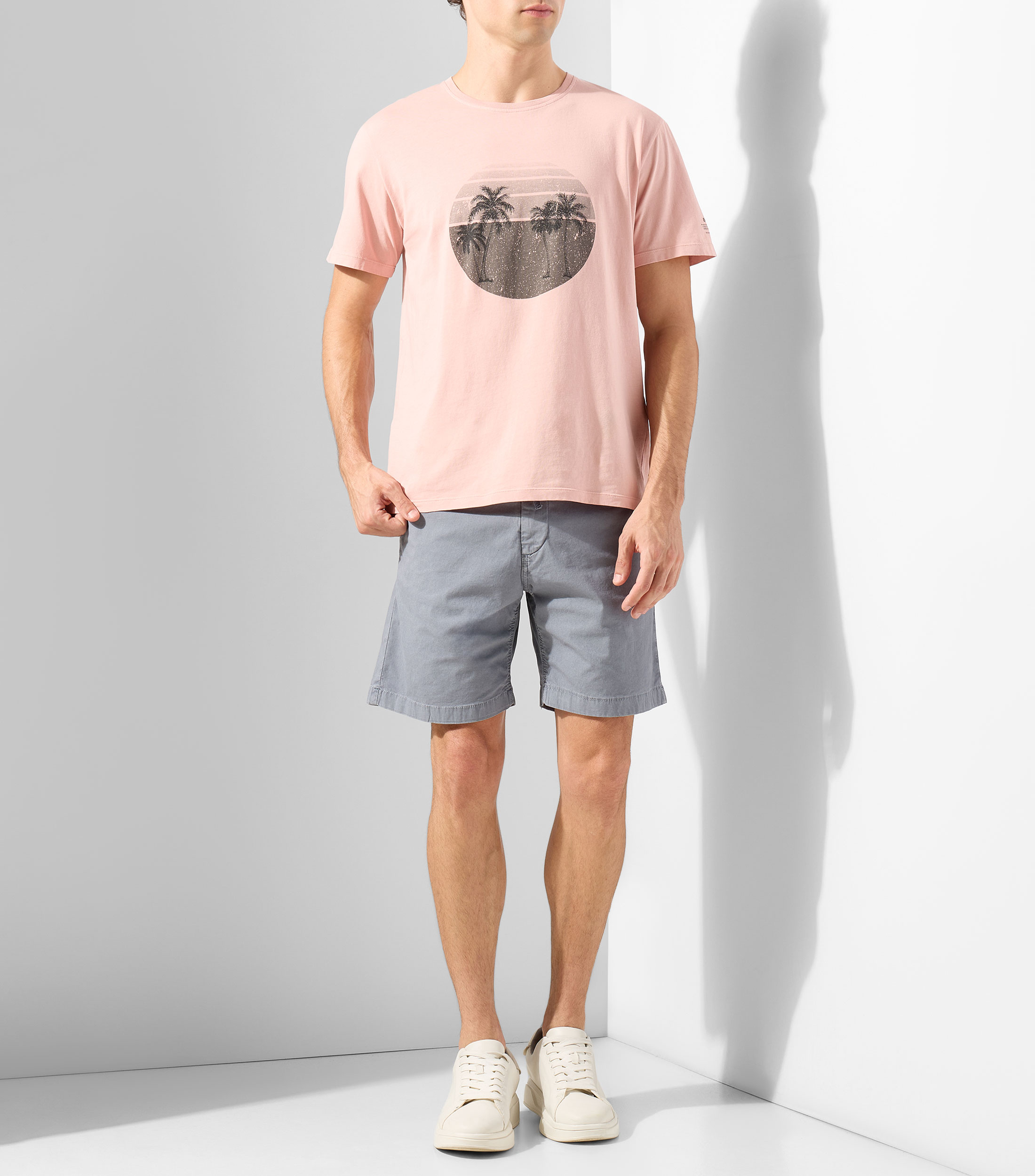 Playera cuello redondo manga corta estampada Hombre