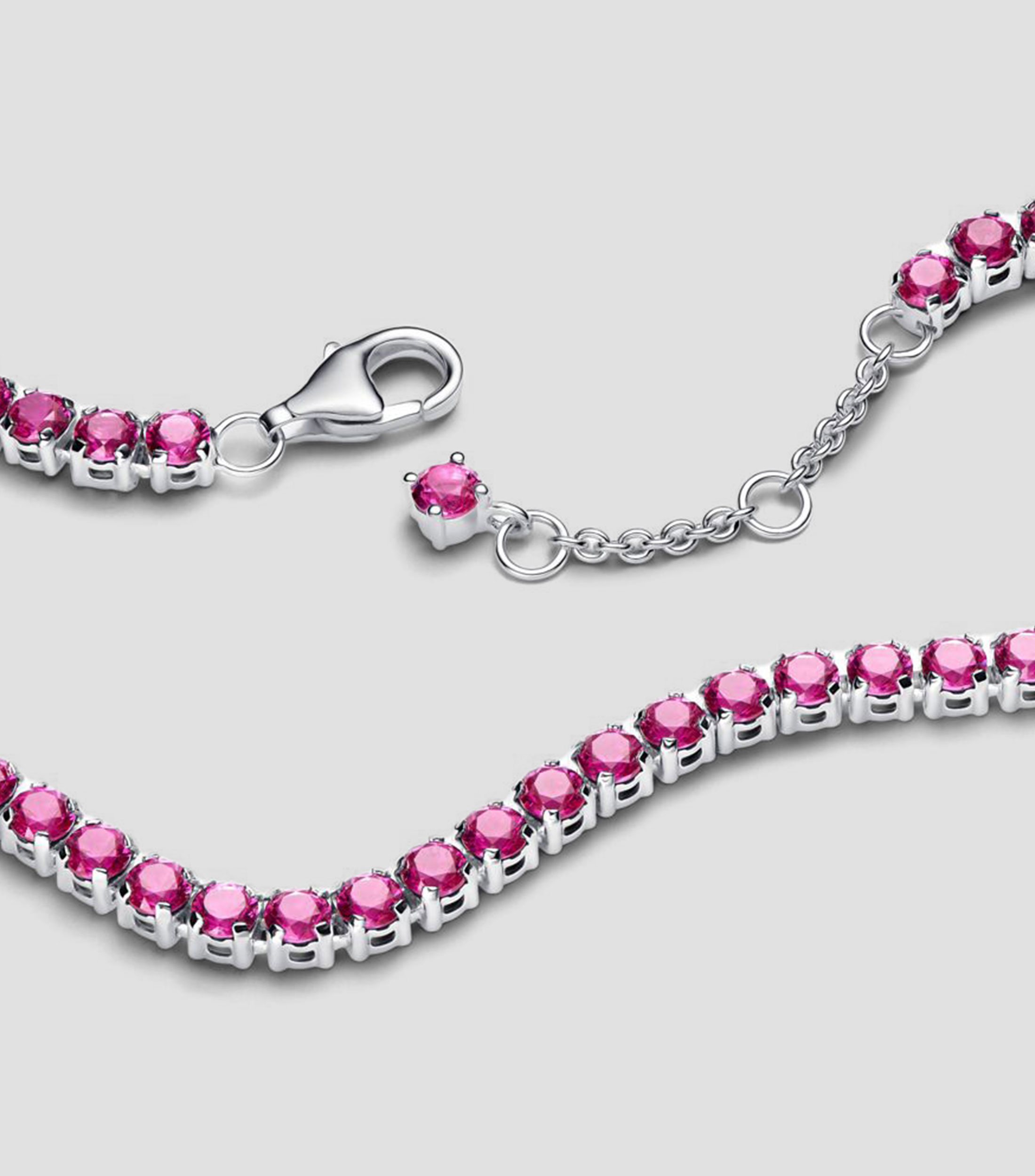 Brazalete en plata con cristales Unisex