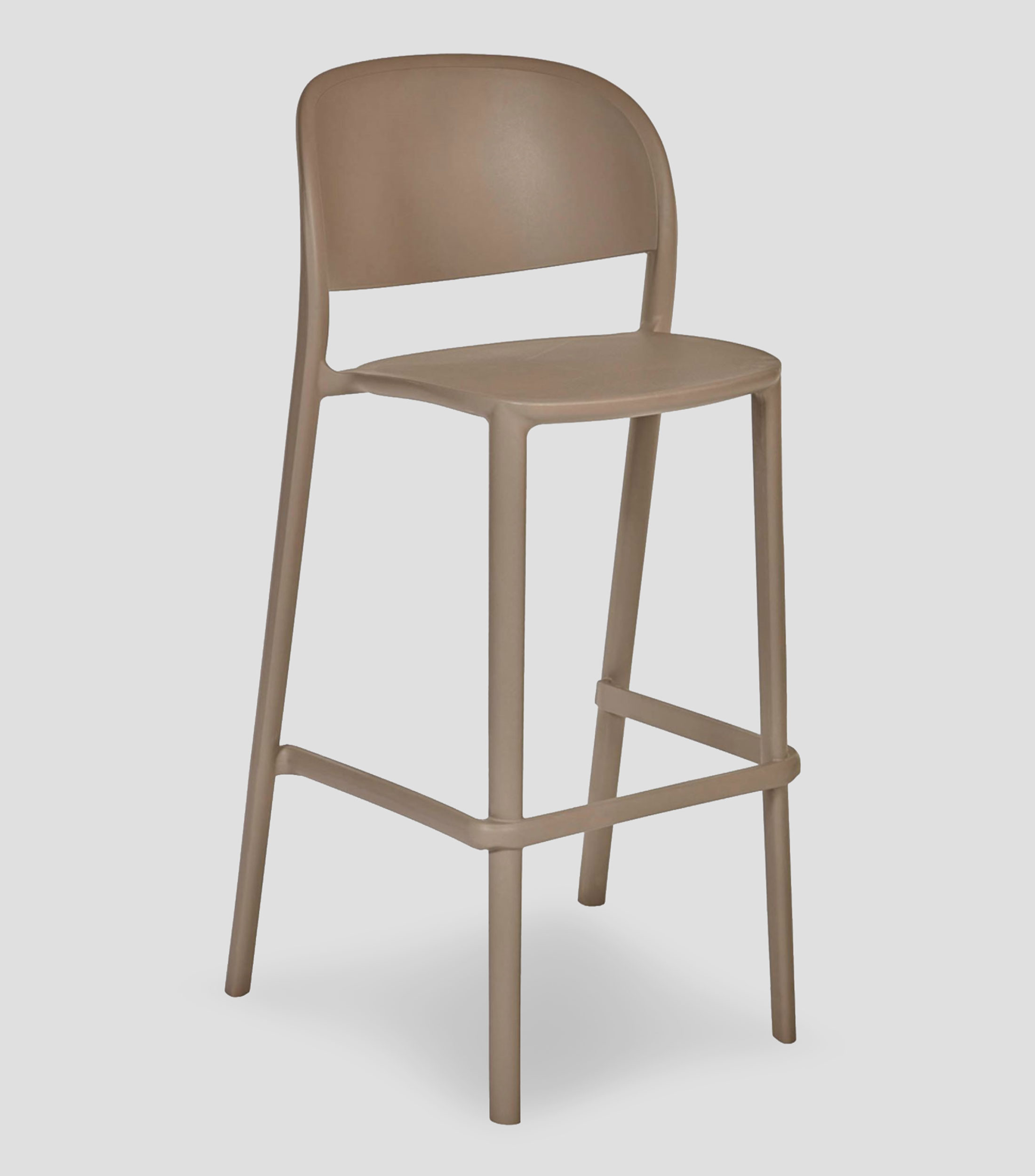 Taburete apilable Trena taupe en polipropileno