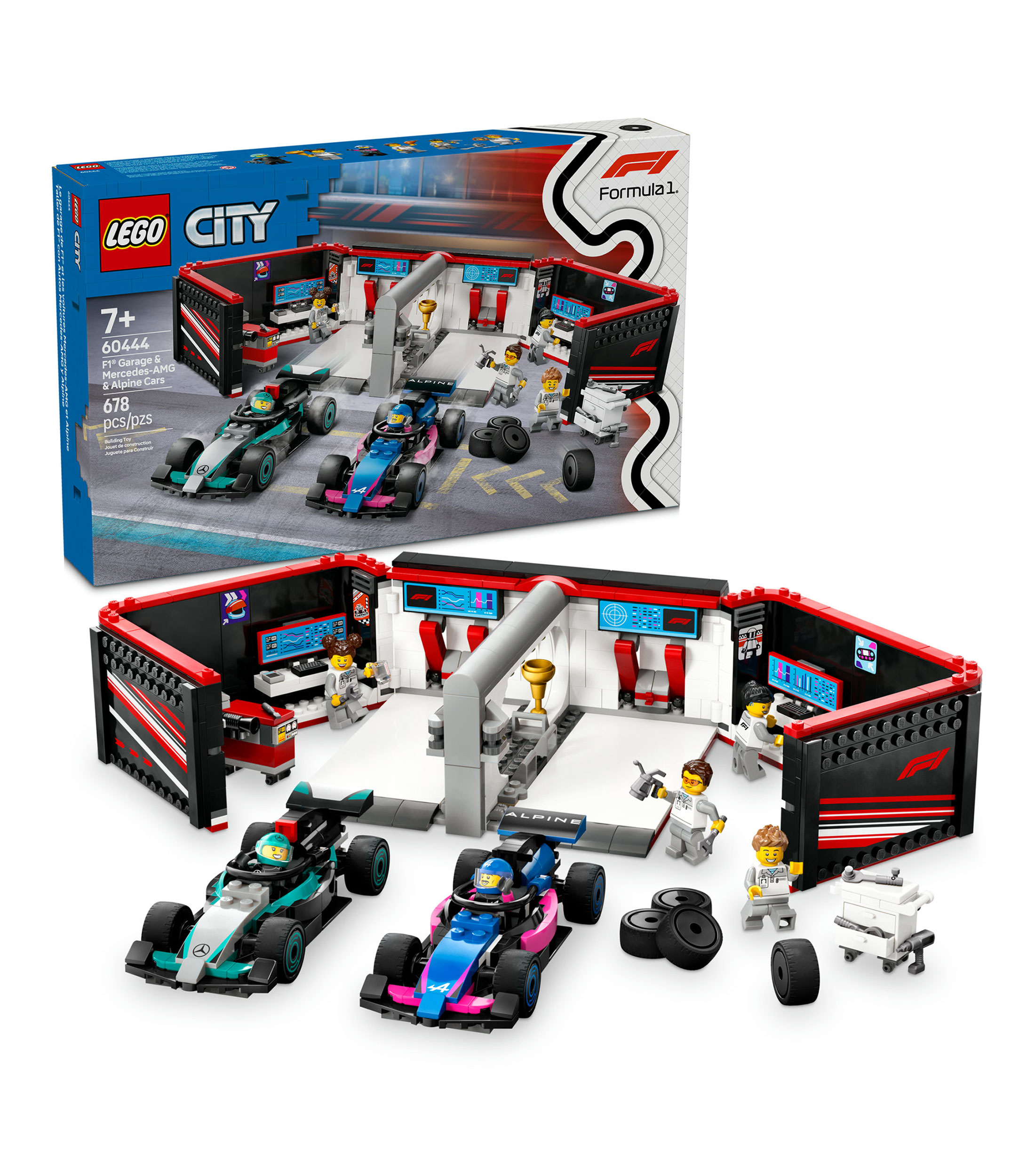 Lego City Taller de F1 con Autos Mercedes AMG y Alpine 60444