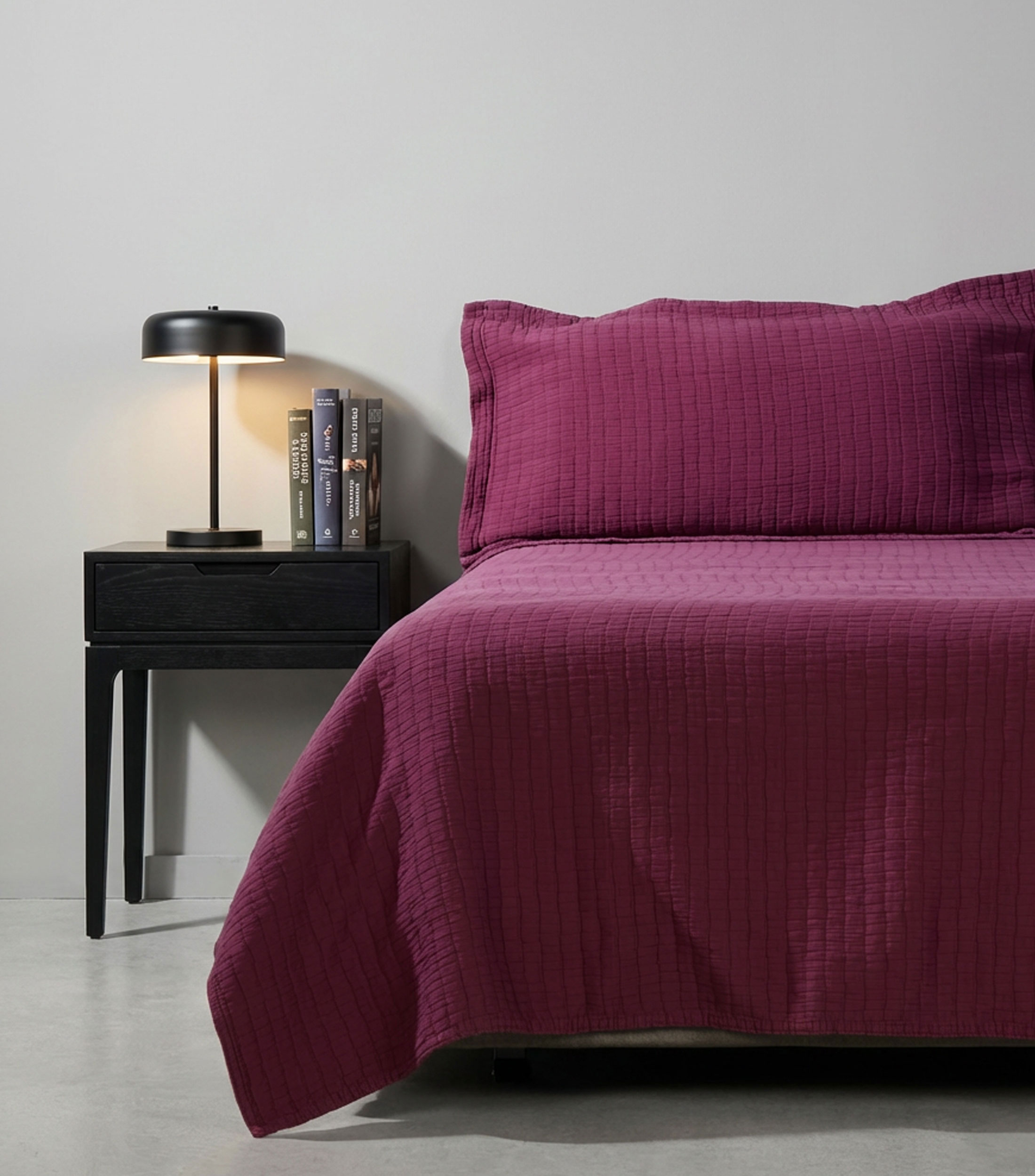 Funda para almohada King Size en algodón Minimal Morado