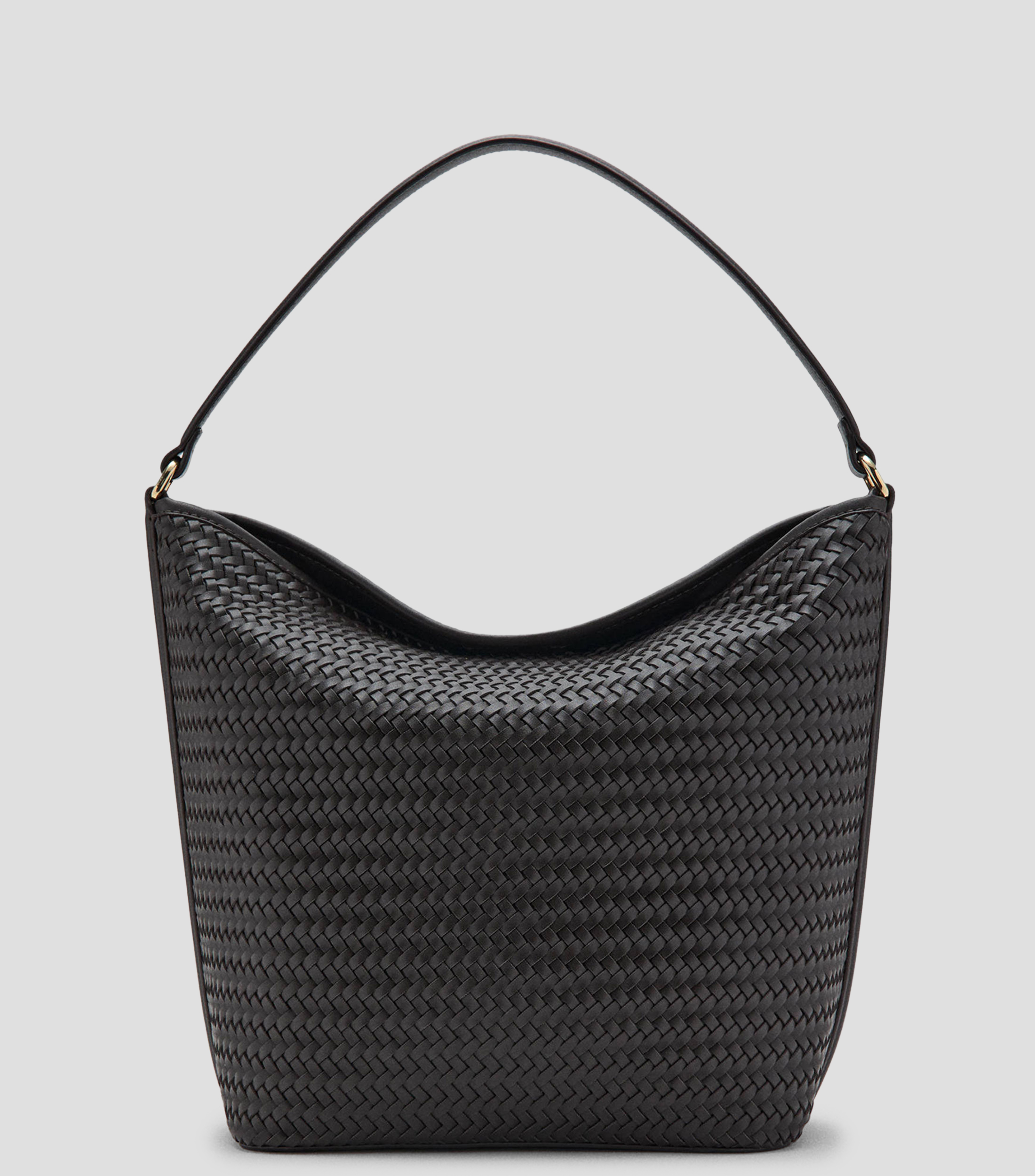 Bolsa bucket trenzada lisa Mujer
