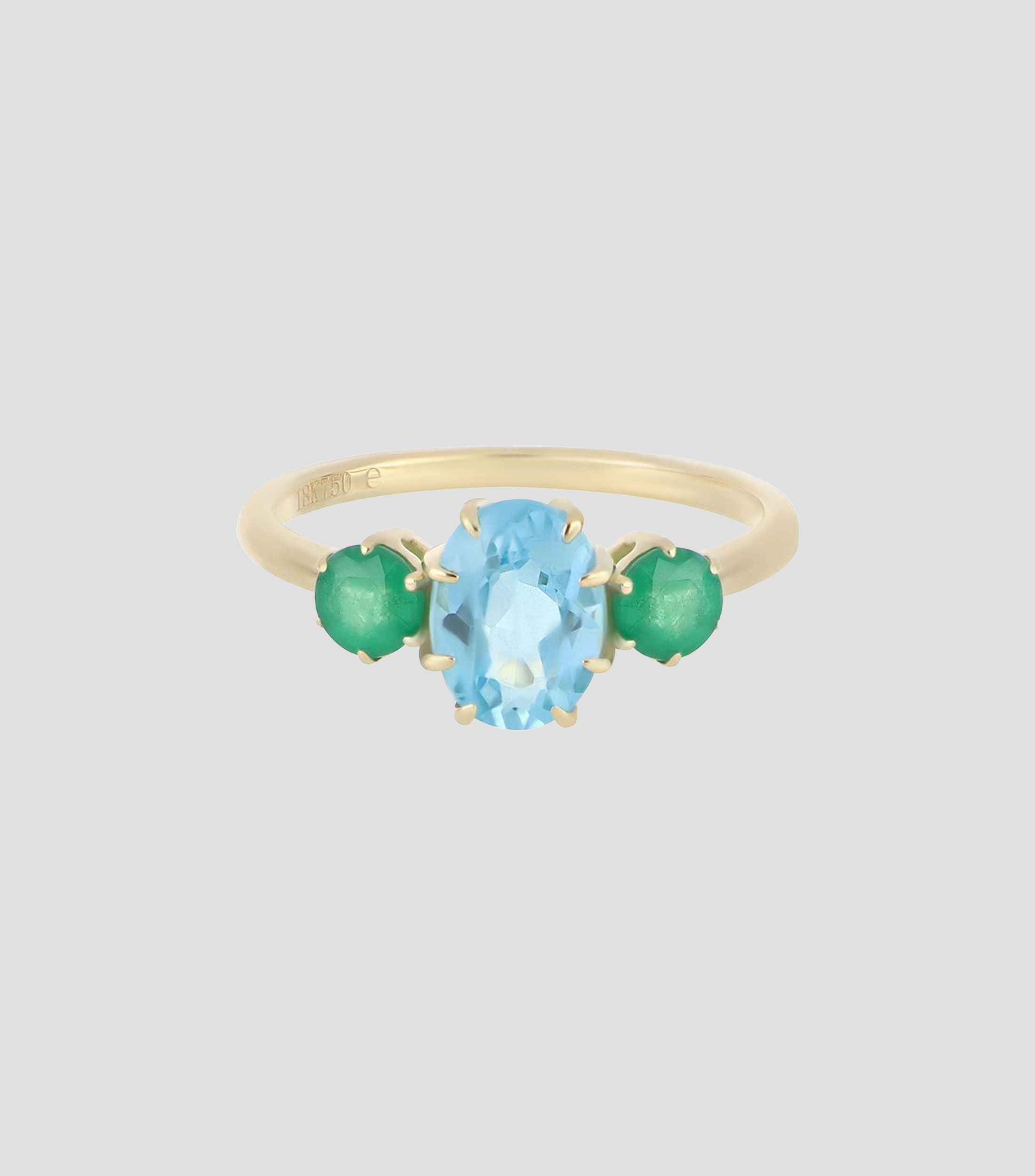 Anillo en Oro de 18 Kilates con Piedras Mujer