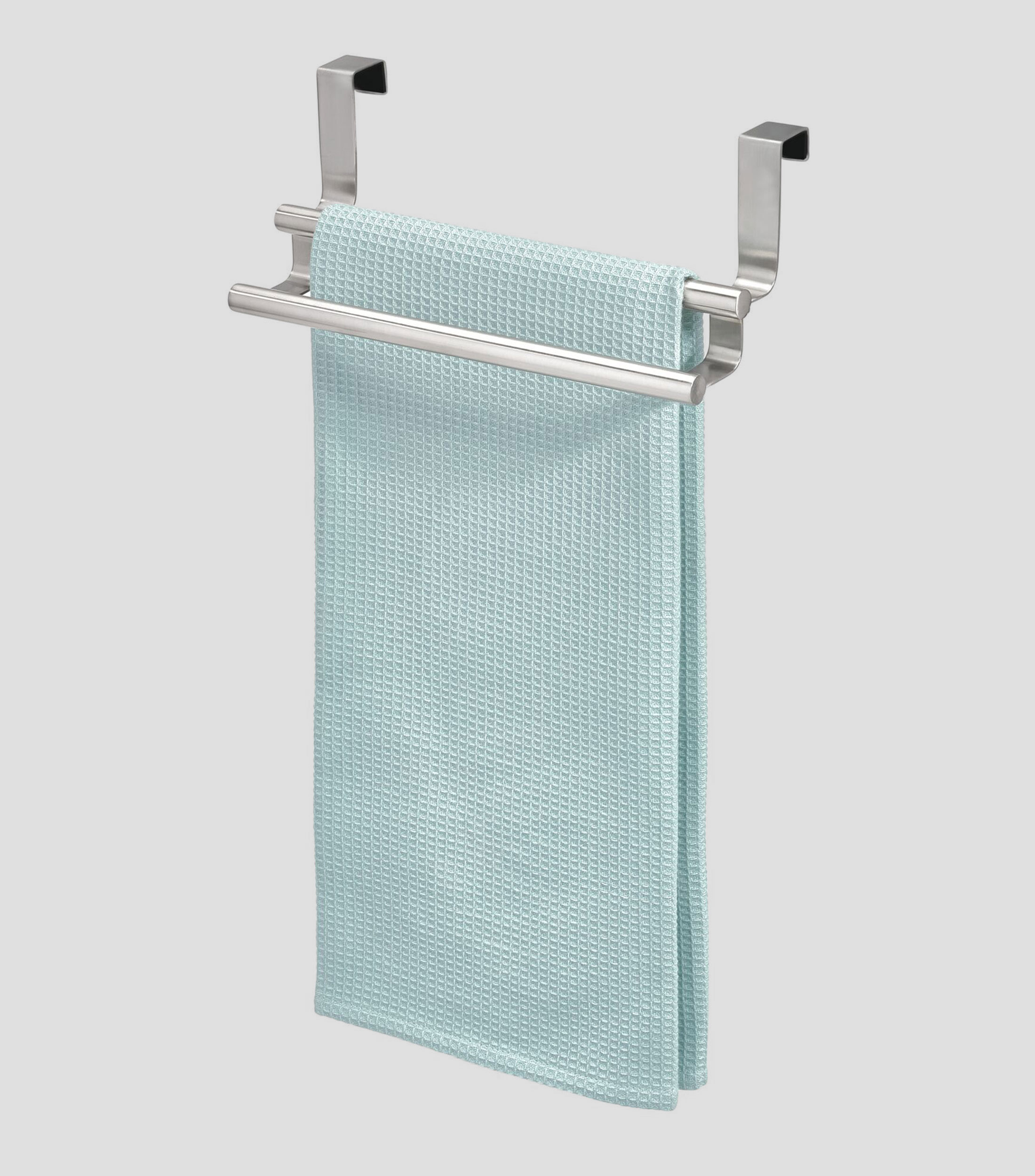 Toallero con doble forma en acero inoxidable