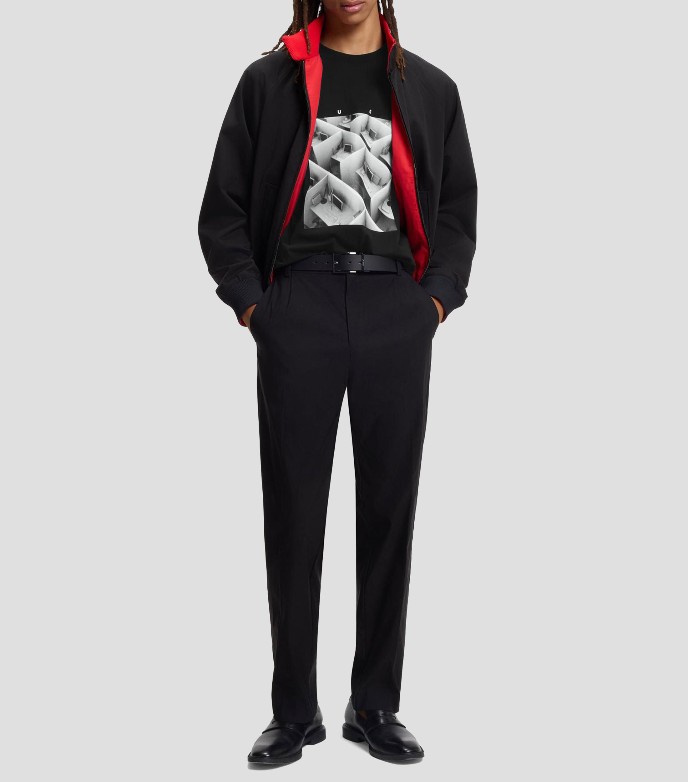 Playera en punto de algodón con ilustración estampada Hombre
