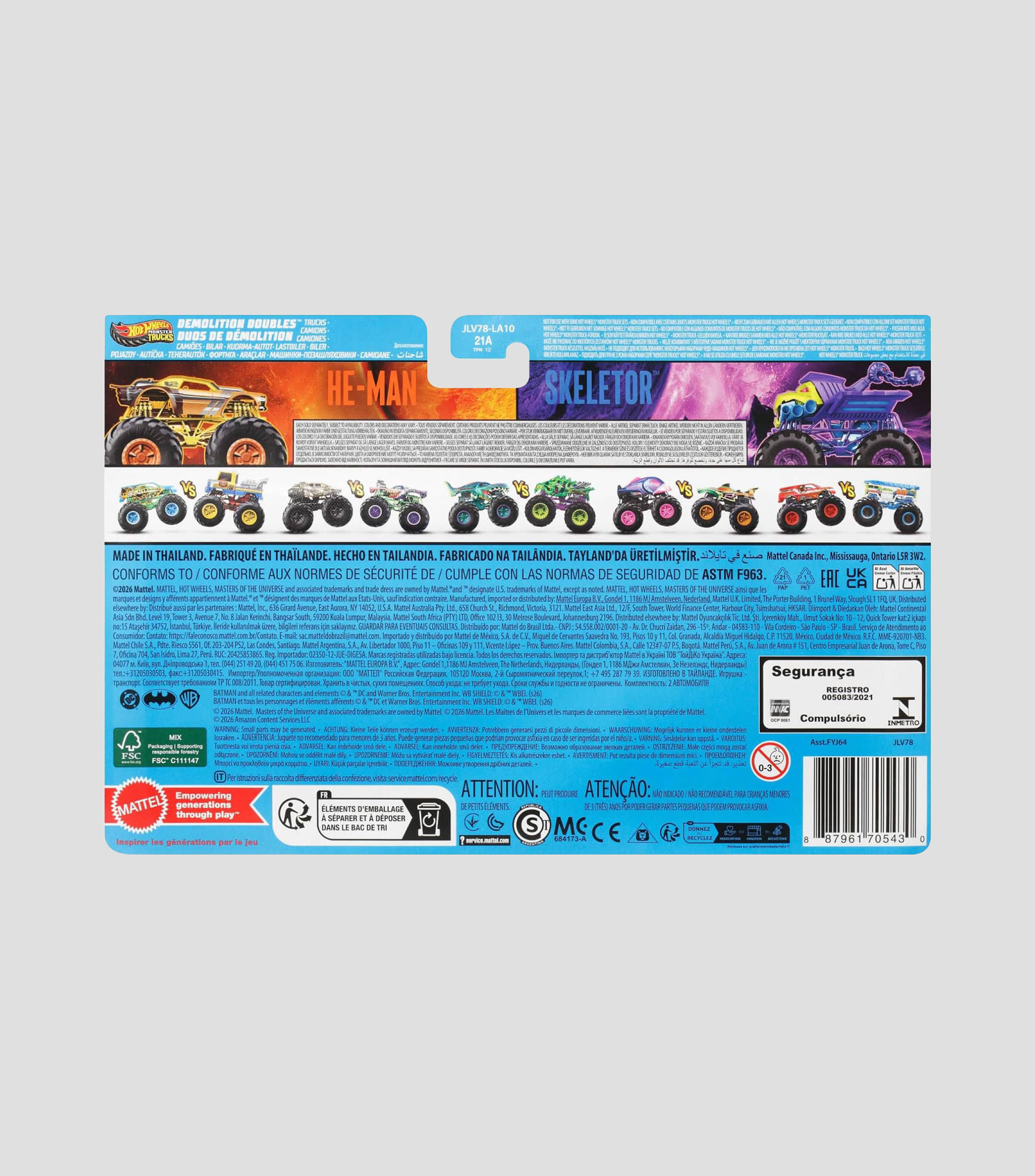 Hot Wheels Set Monster Trucks Autos Demolition Doubles 3