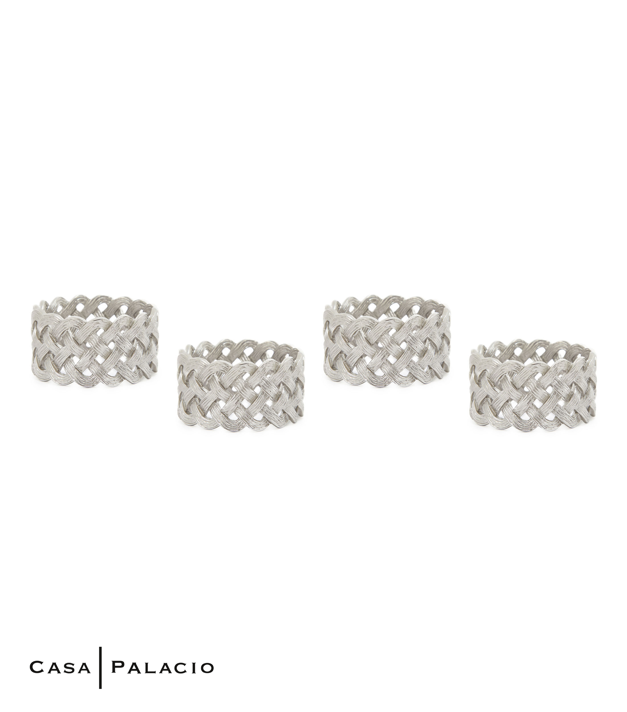 Set 4 Anillos para servilleta Braid Plat en chapa de oro de 24 Kilates