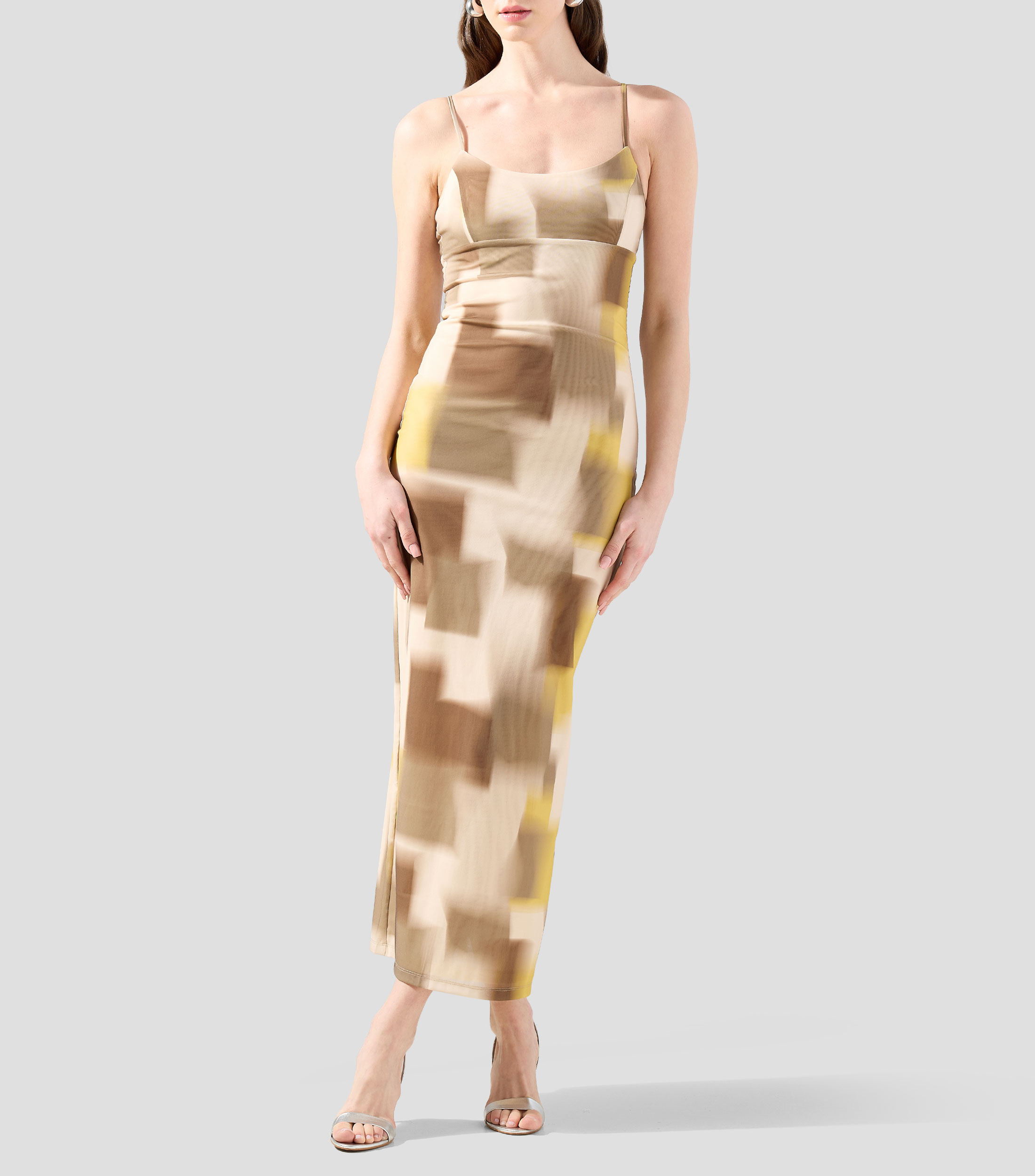 Vestido largo estampado Mujer