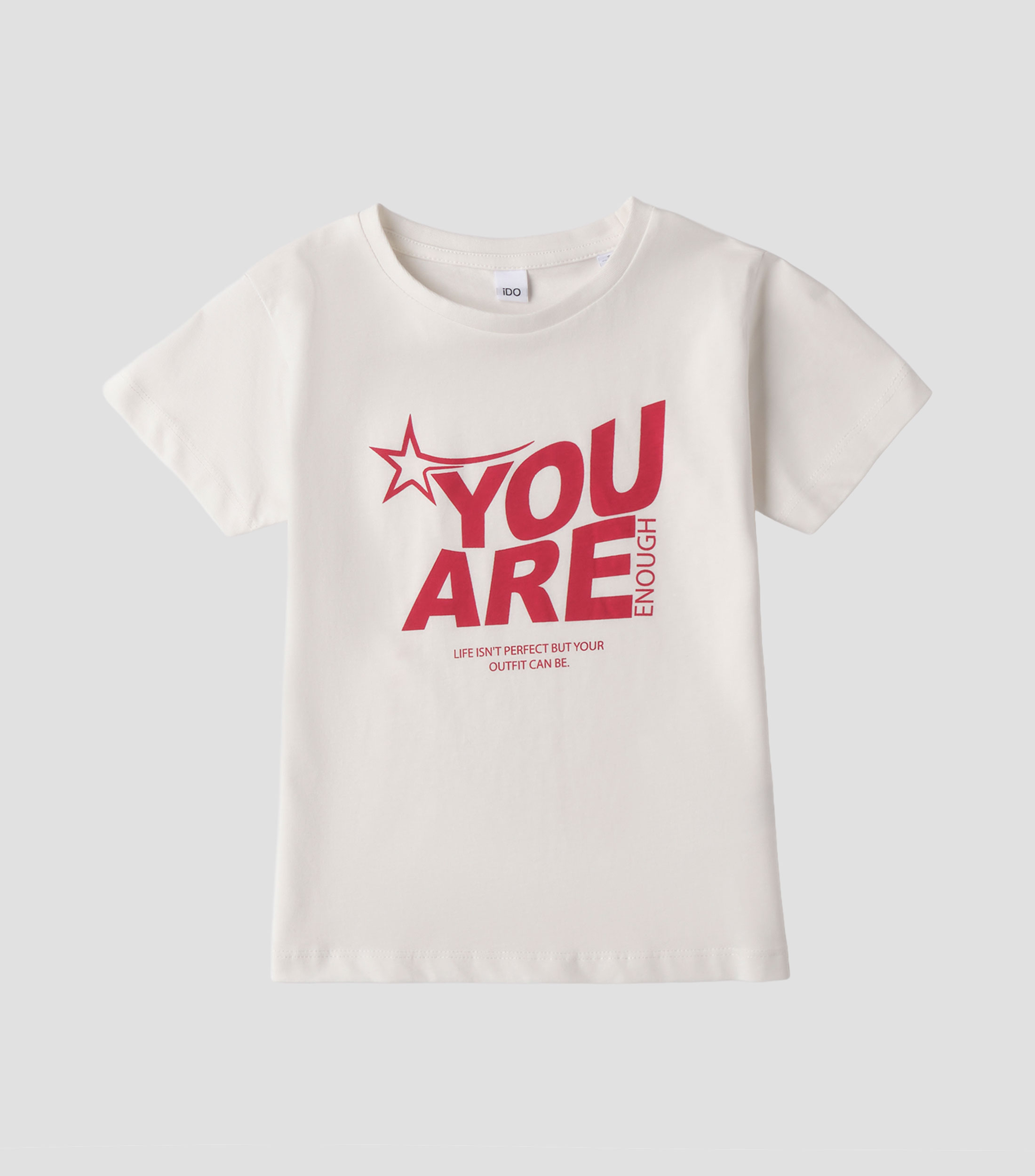 Playera cuello redondo manga corta estampada Niña