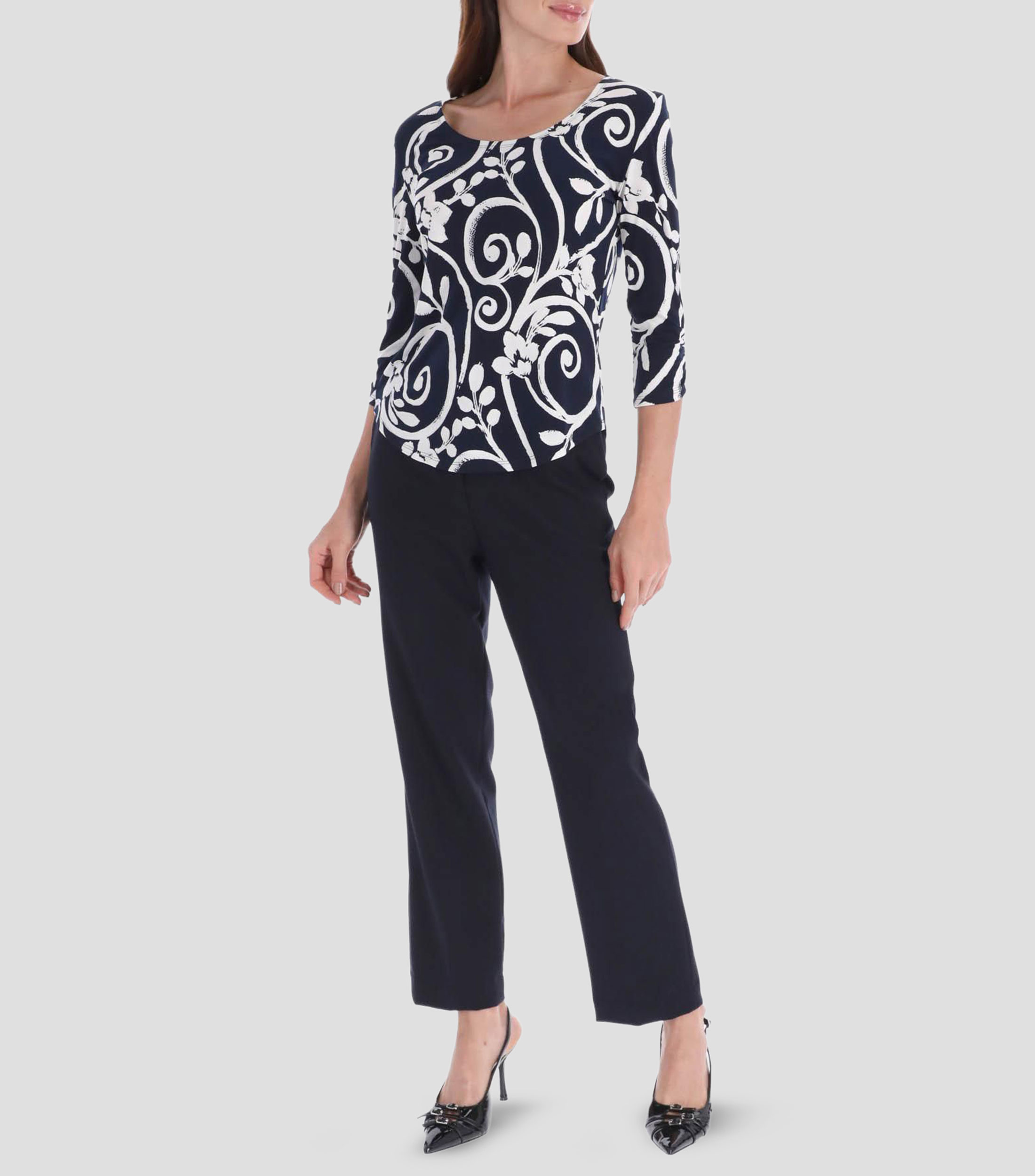 Blusa línea Petite estampada manga 3/4 Mujer