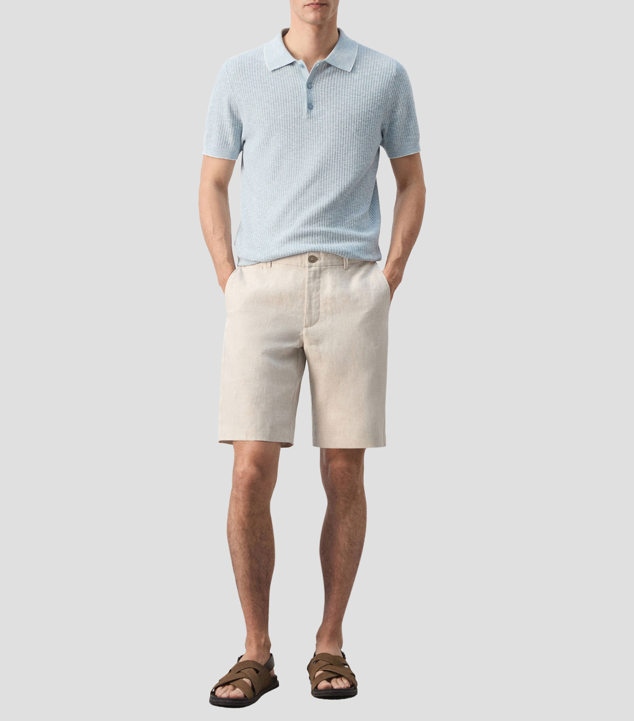Playera tipo polo manga corta lisa Hombre