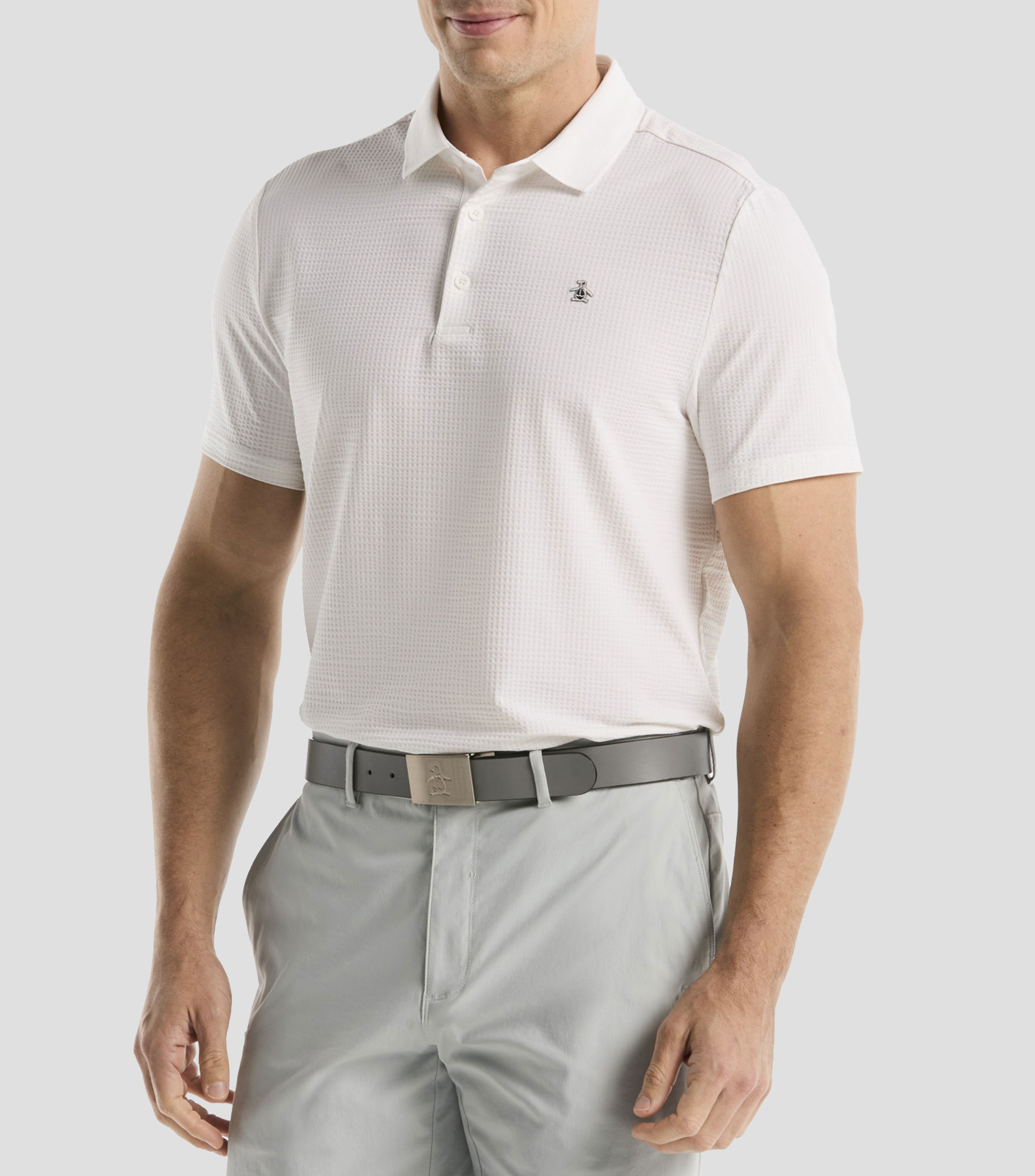 Playera tipo polo manga corta microdiseño Hombre