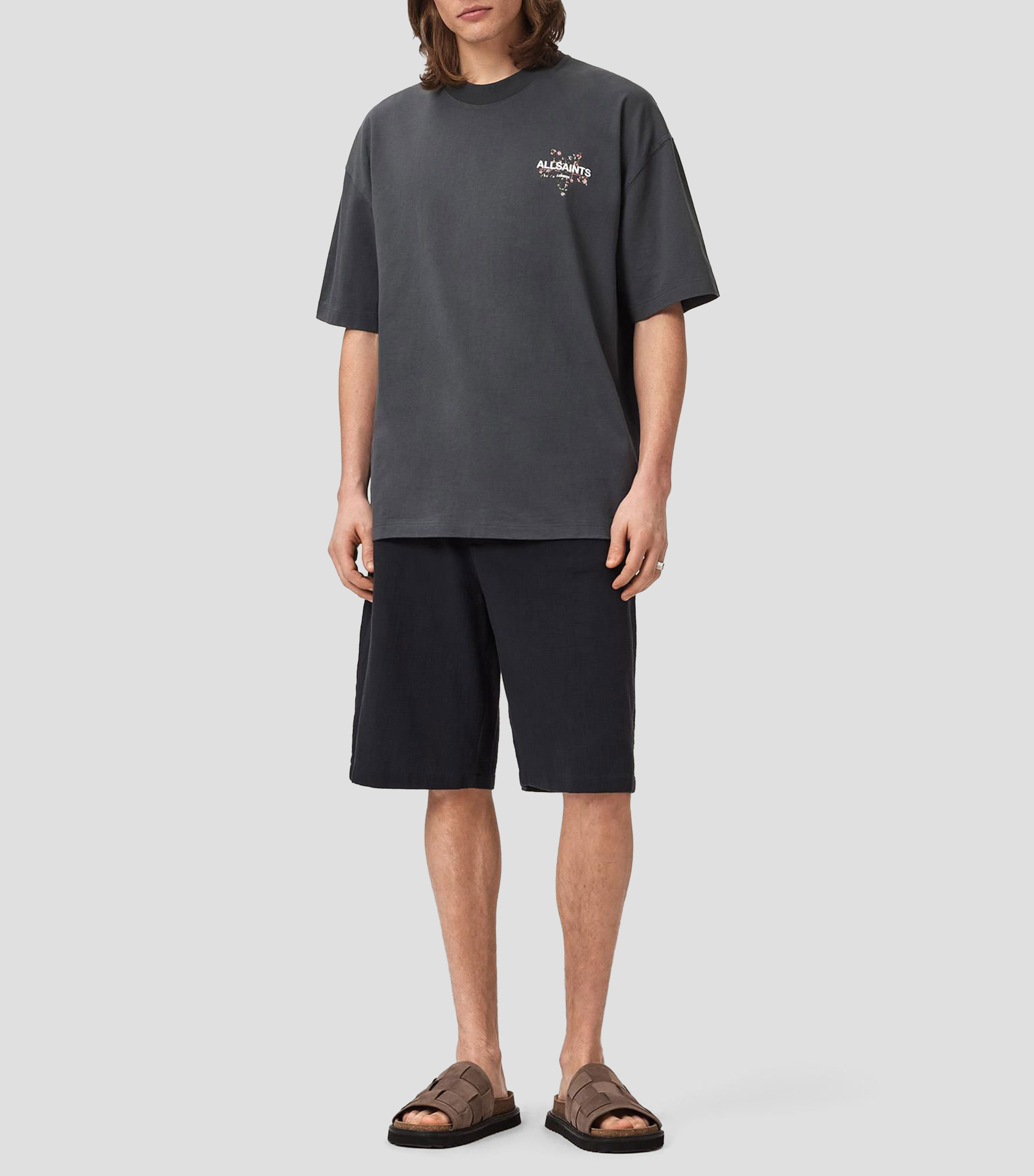 Playera cuello redondo manga corta estampada Hombre