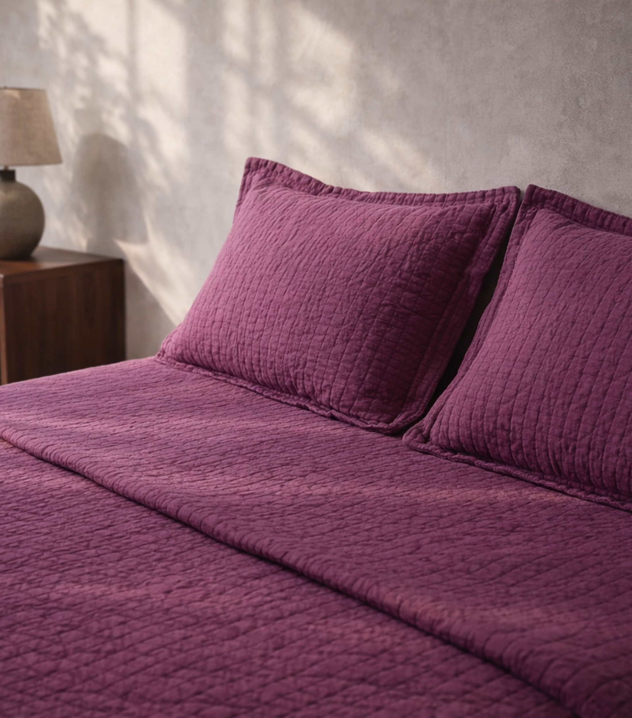 Colcha King Size en algodón Minimal morado