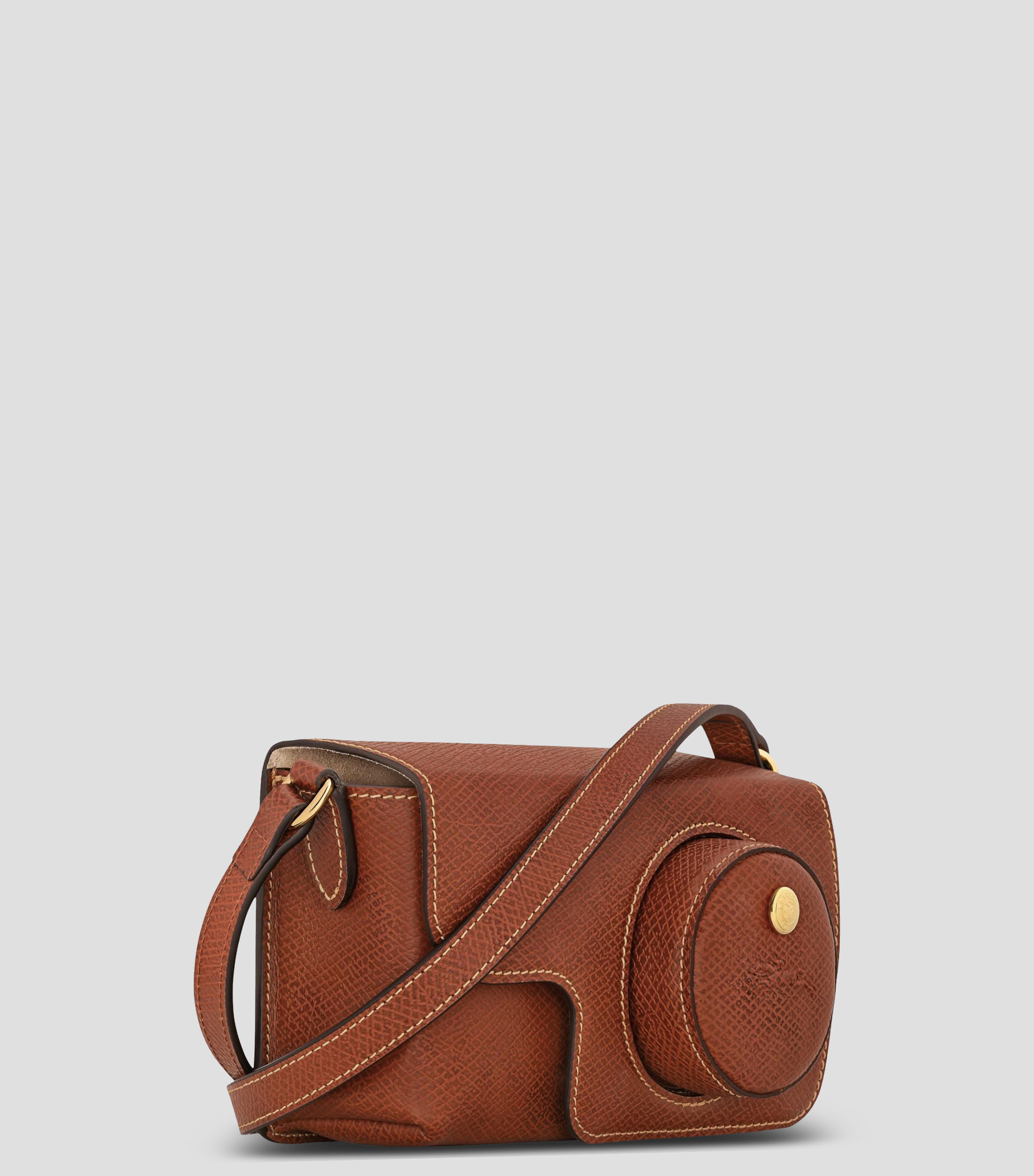 Bolsa crossbody lisa con detalle texturizado Mujer