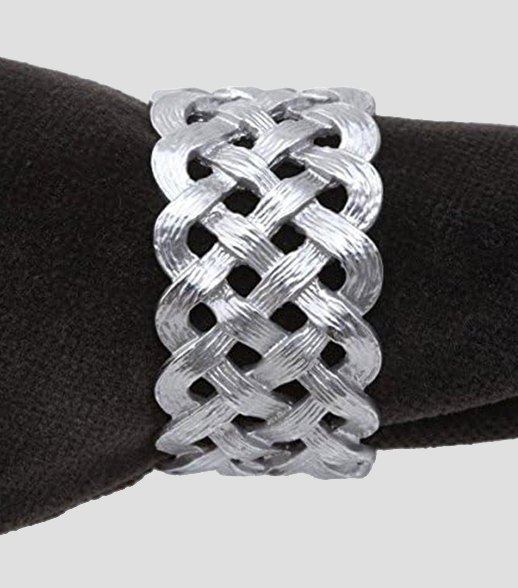 Set 4 Anillos para servilleta Braid Plat en chapa de oro de 24 Kilates