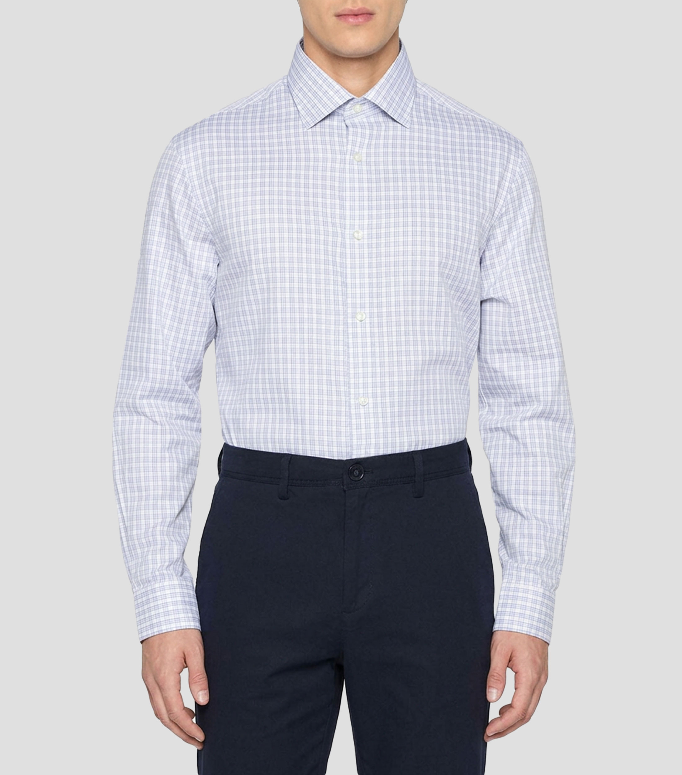 Camisa a cuadros manga larga Hombre