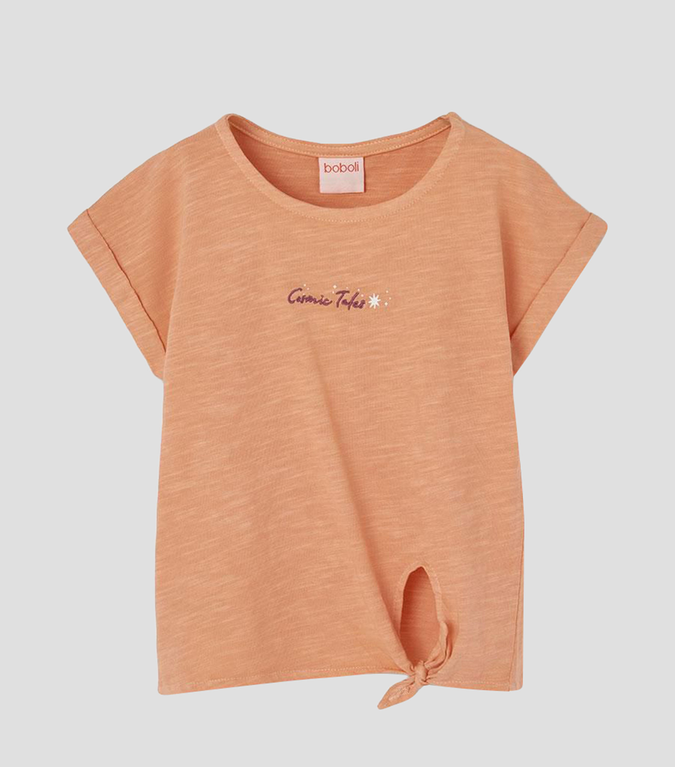 Playera cuello redondo manga corta estampada Niña